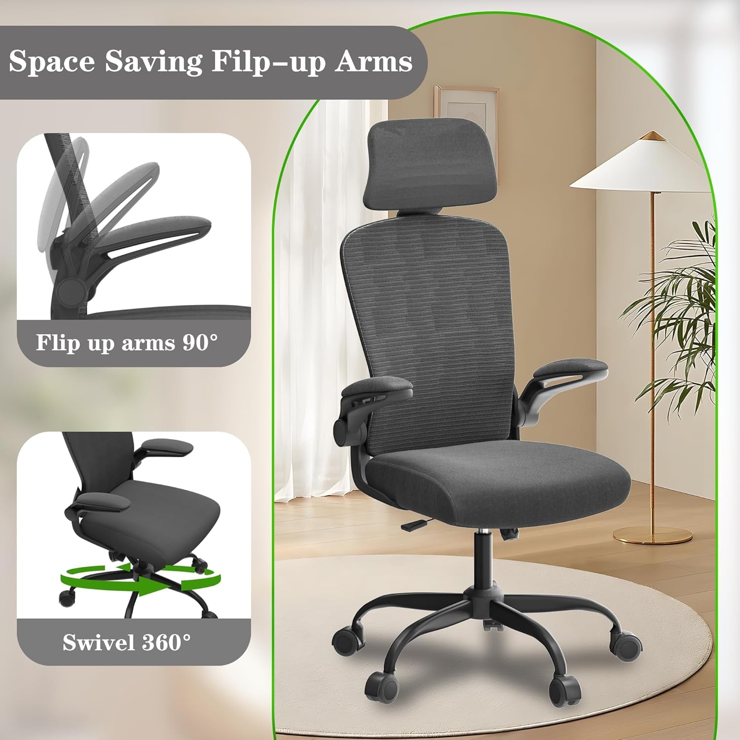 Ergonomic Mesh Office Chair With High Back And Adjustable Lumbar