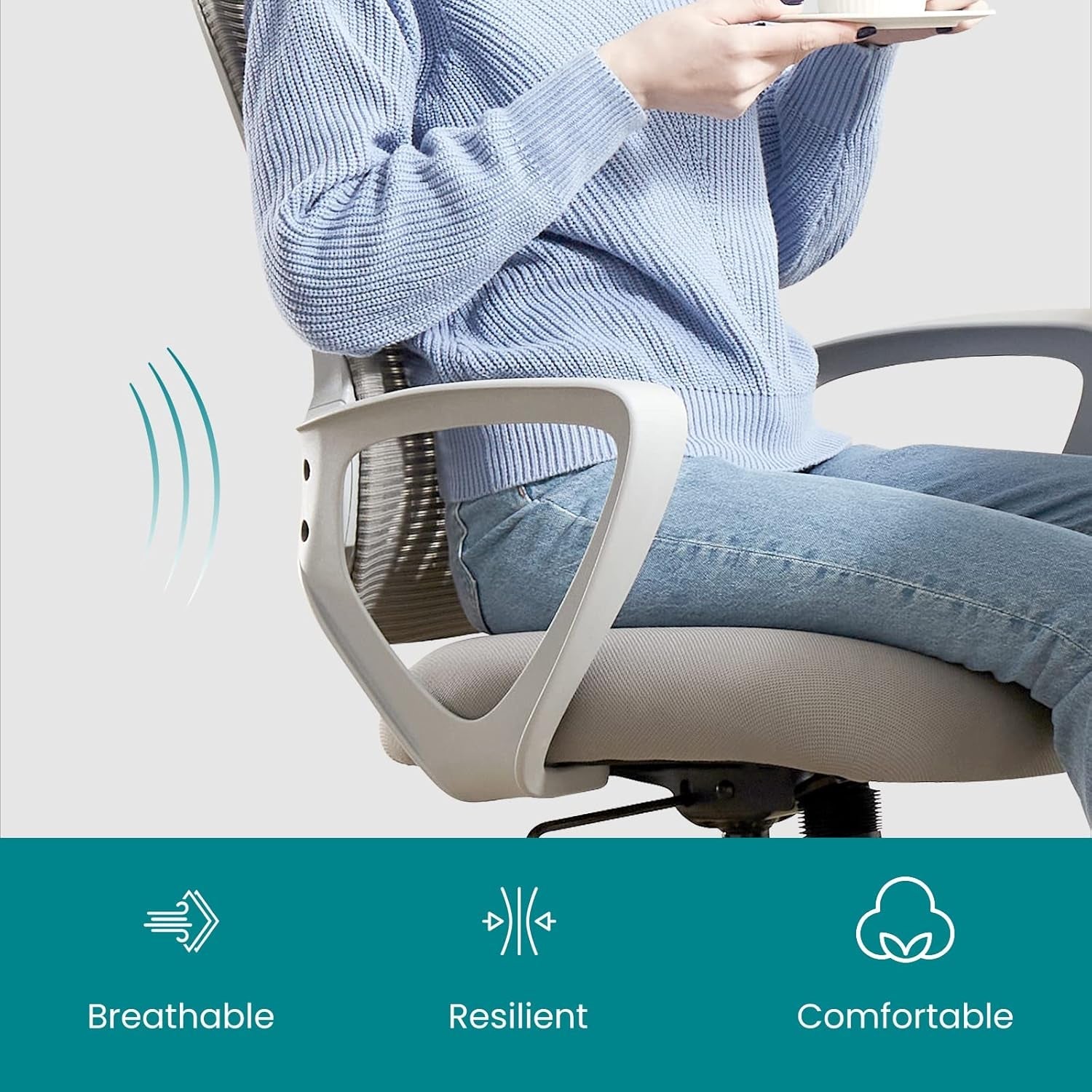 Ergonomic Mesh Office Chair With Large Seat And Lumbar