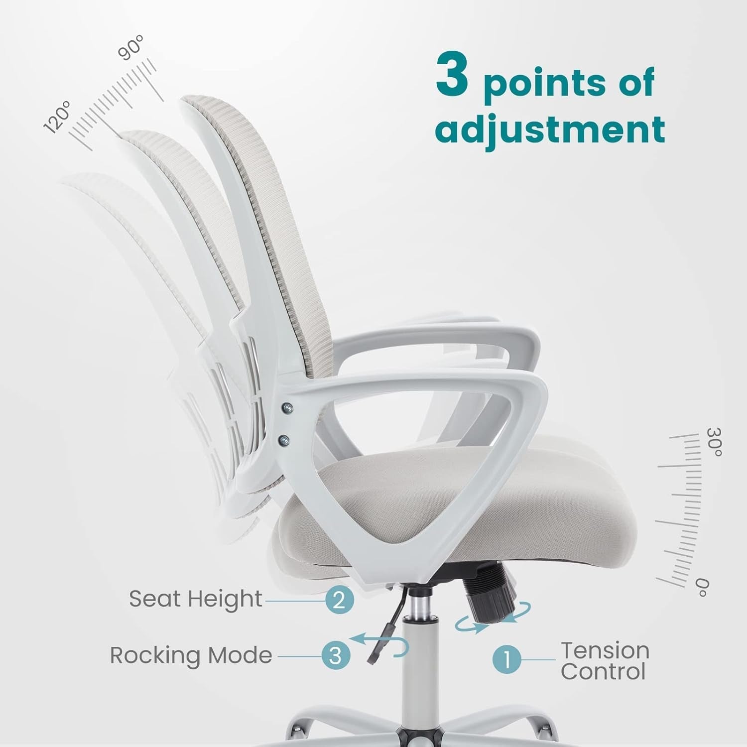 Ergonomic Mesh Office Chair With Large Seat And Lumbar