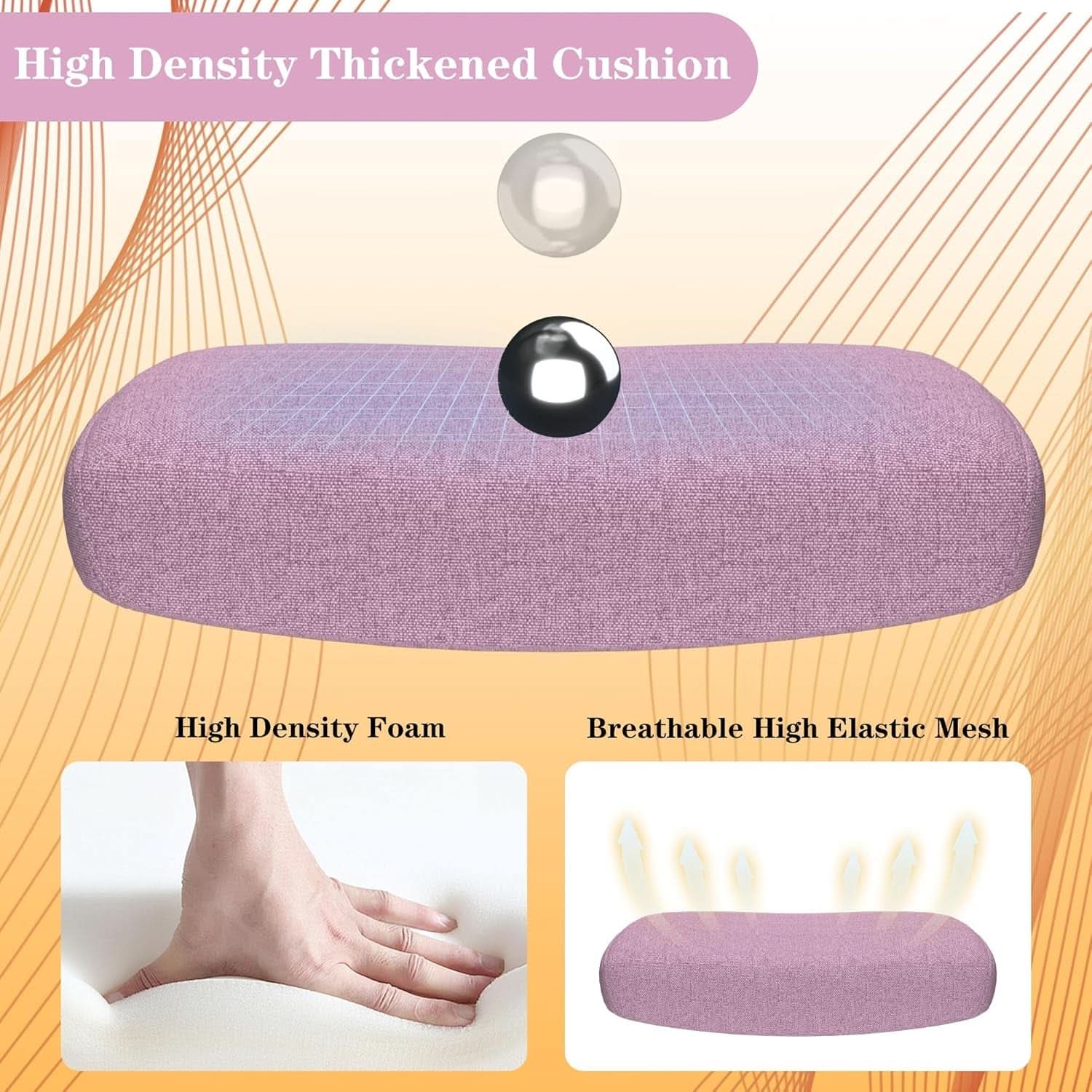 Ergonomic Mesh Office Chair With Light Purple Headrest