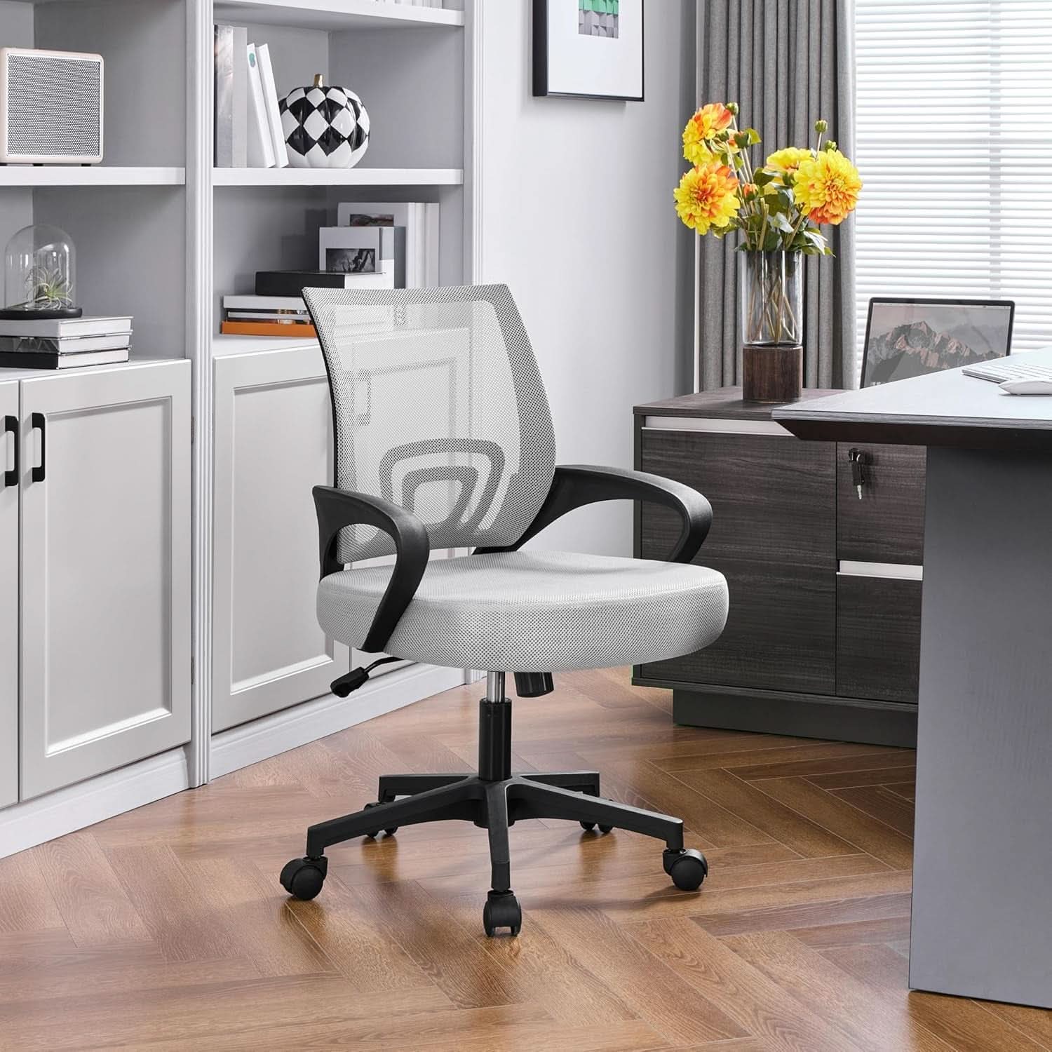 Ergonomic Mesh Office Chair With Lumbar Support Grey