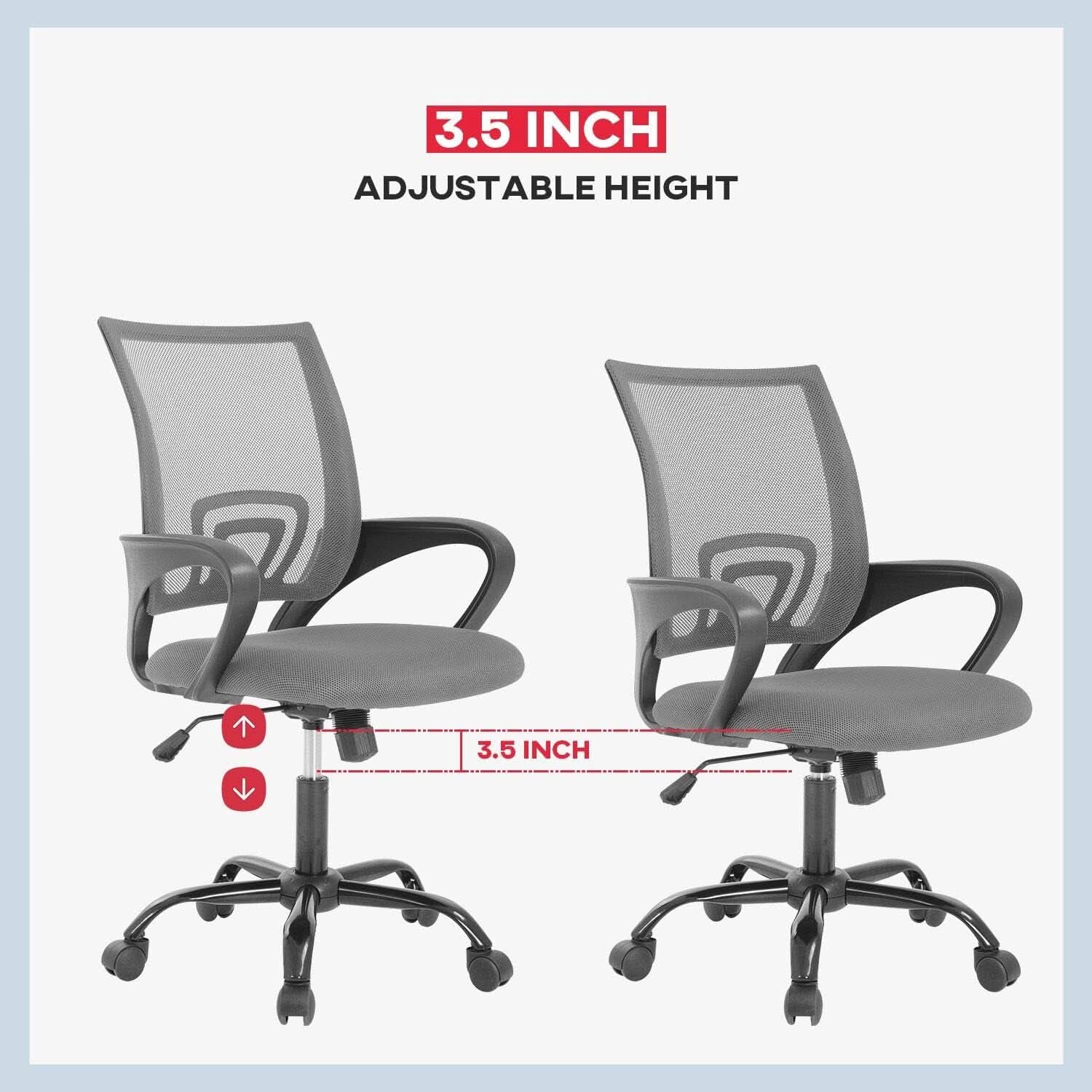 Ergonomic Mesh Office Chair With Lumbar Support Grey