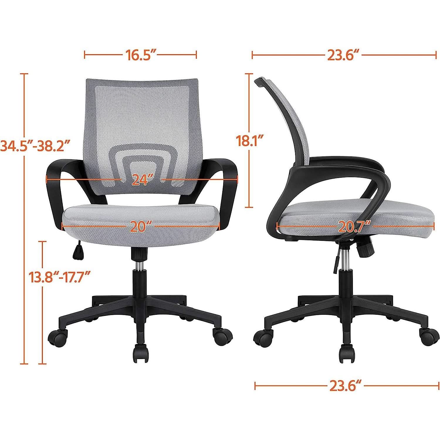 Ergonomic Mesh Office Chair With Lumbar Support Mid Back