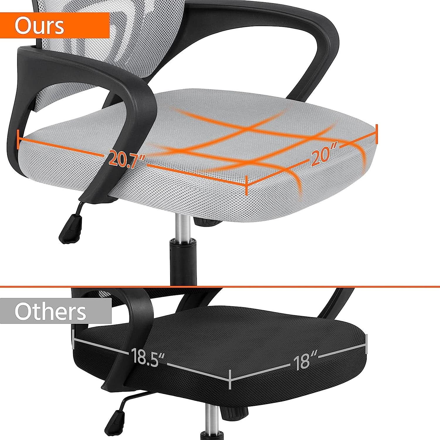Ergonomic Mesh Office Chair With Lumbar Support Mid Back