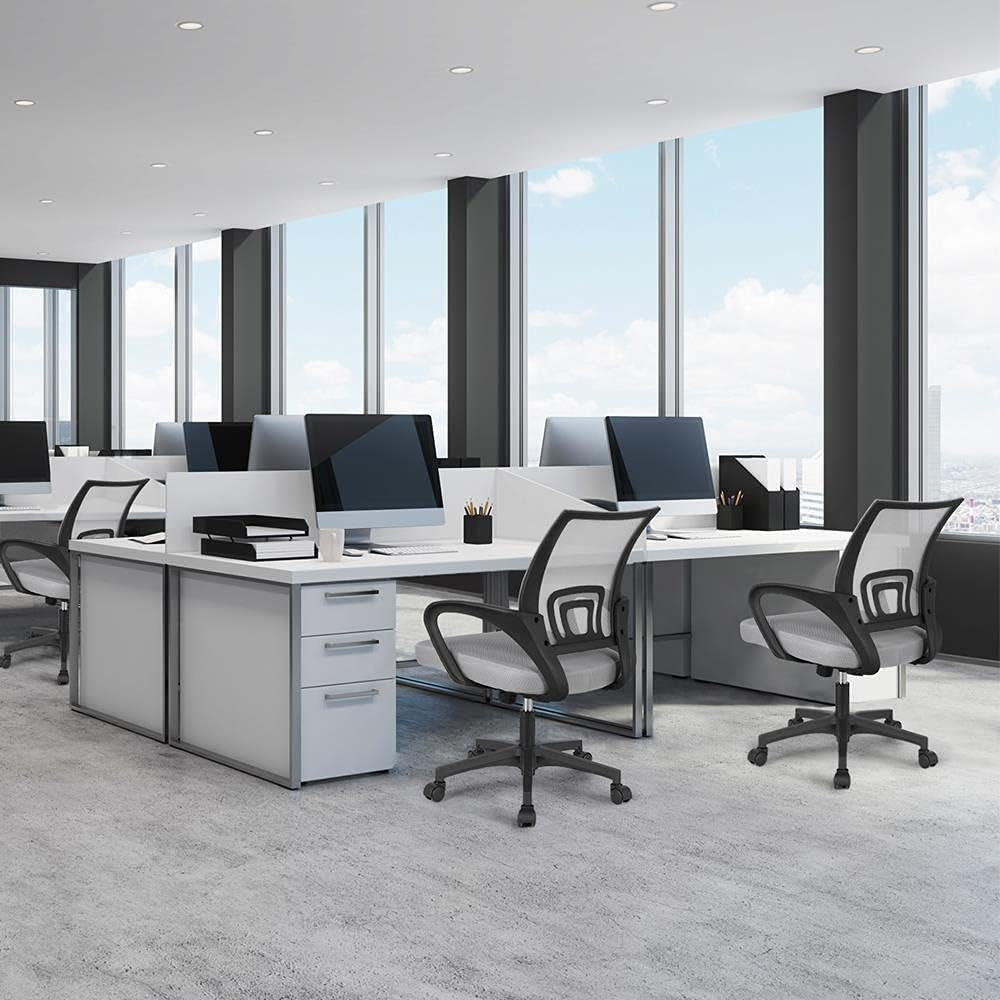 Ergonomic Mesh Office Chair With Lumbar Support Mid Back