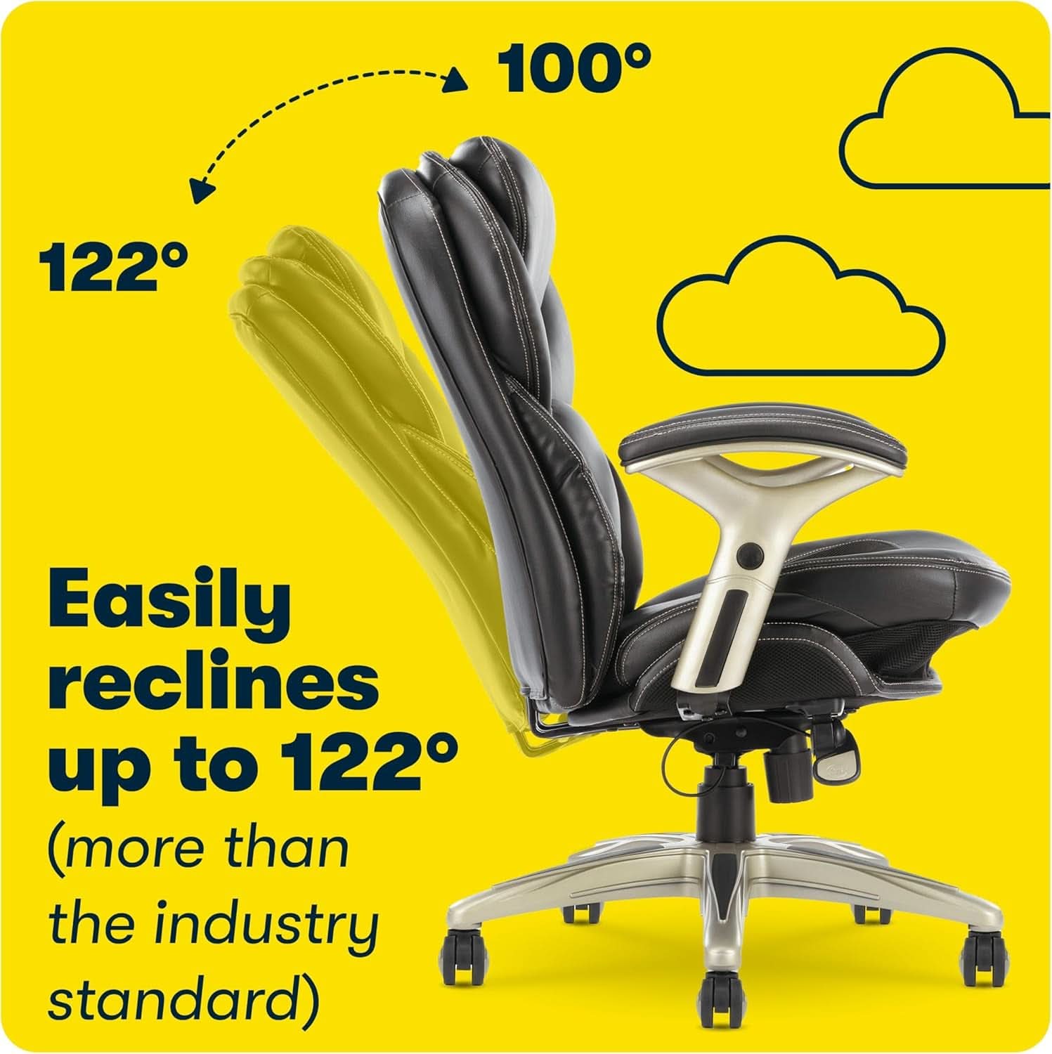 Ergonomic Office Chair Back In Motion Lumbar Support Black