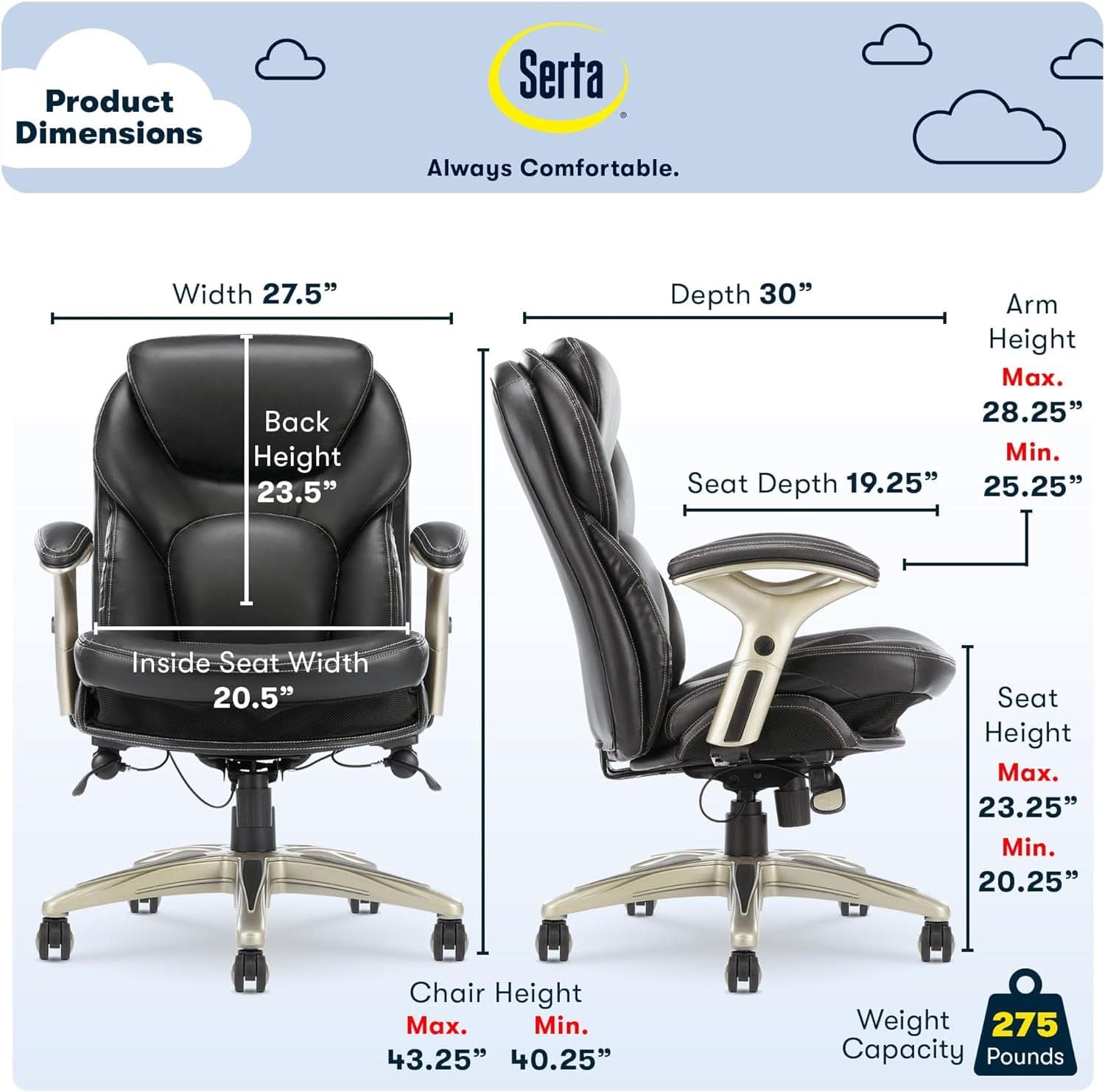Ergonomic Office Chair Back In Motion Lumbar Support Black