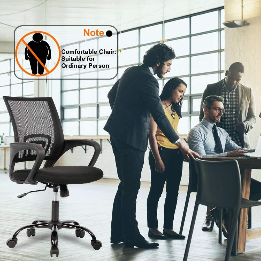 Ergonomic Office Chair Black With Lumbar Support Adjustable