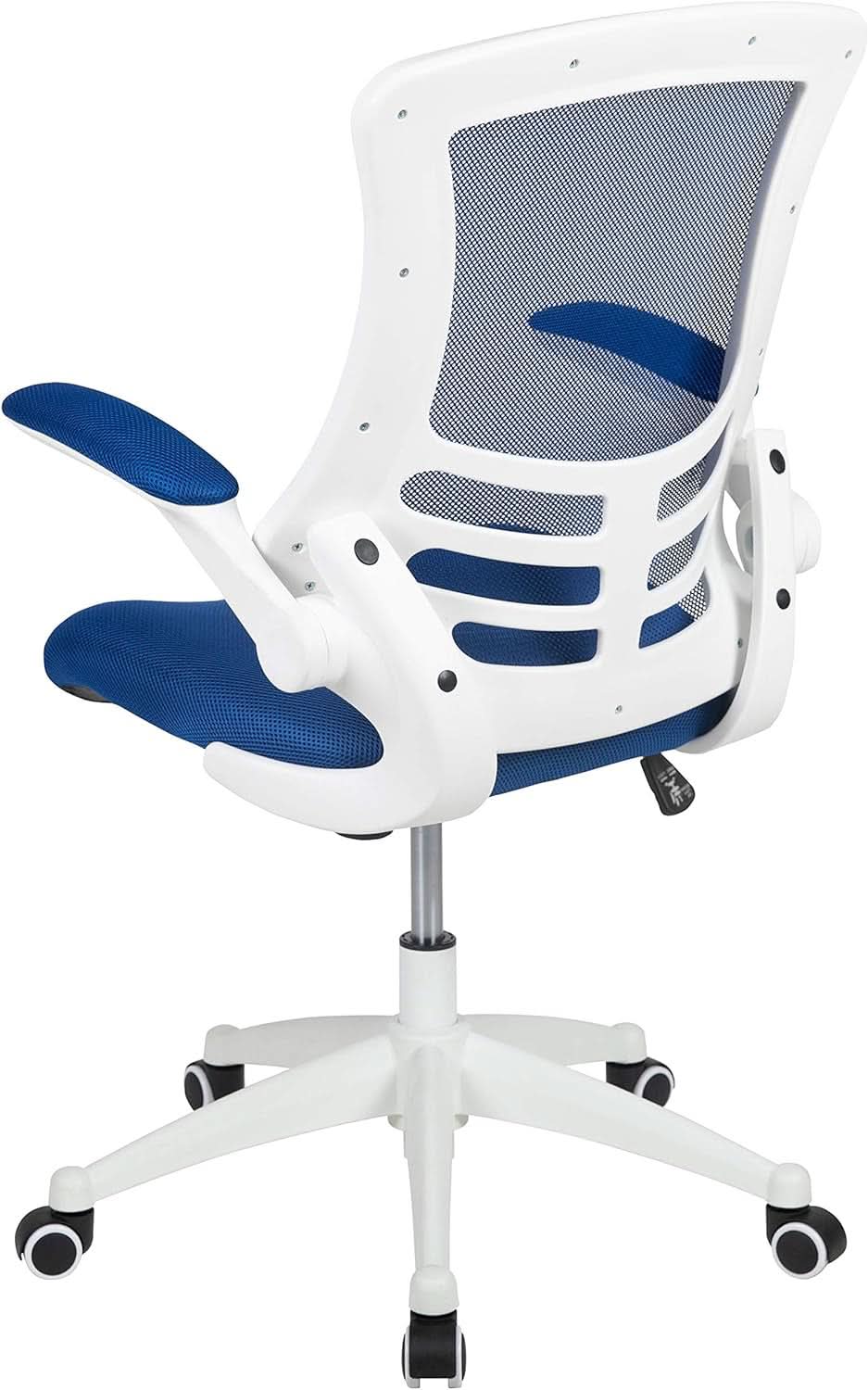 Ergonomic Office Chair Blue Mesh With White Frame Mid Back