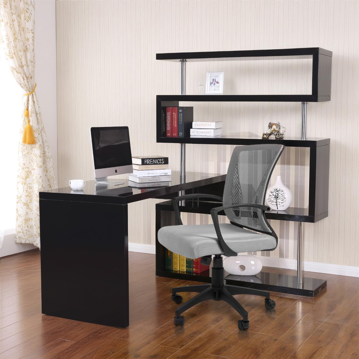 Ergonomic Office Chair Gray With Lumbar Support For Long Hours