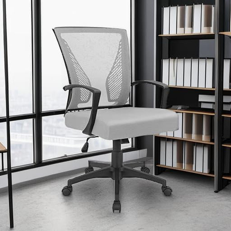 Ergonomic Office Chair Gray With Lumbar Support For Long Hours