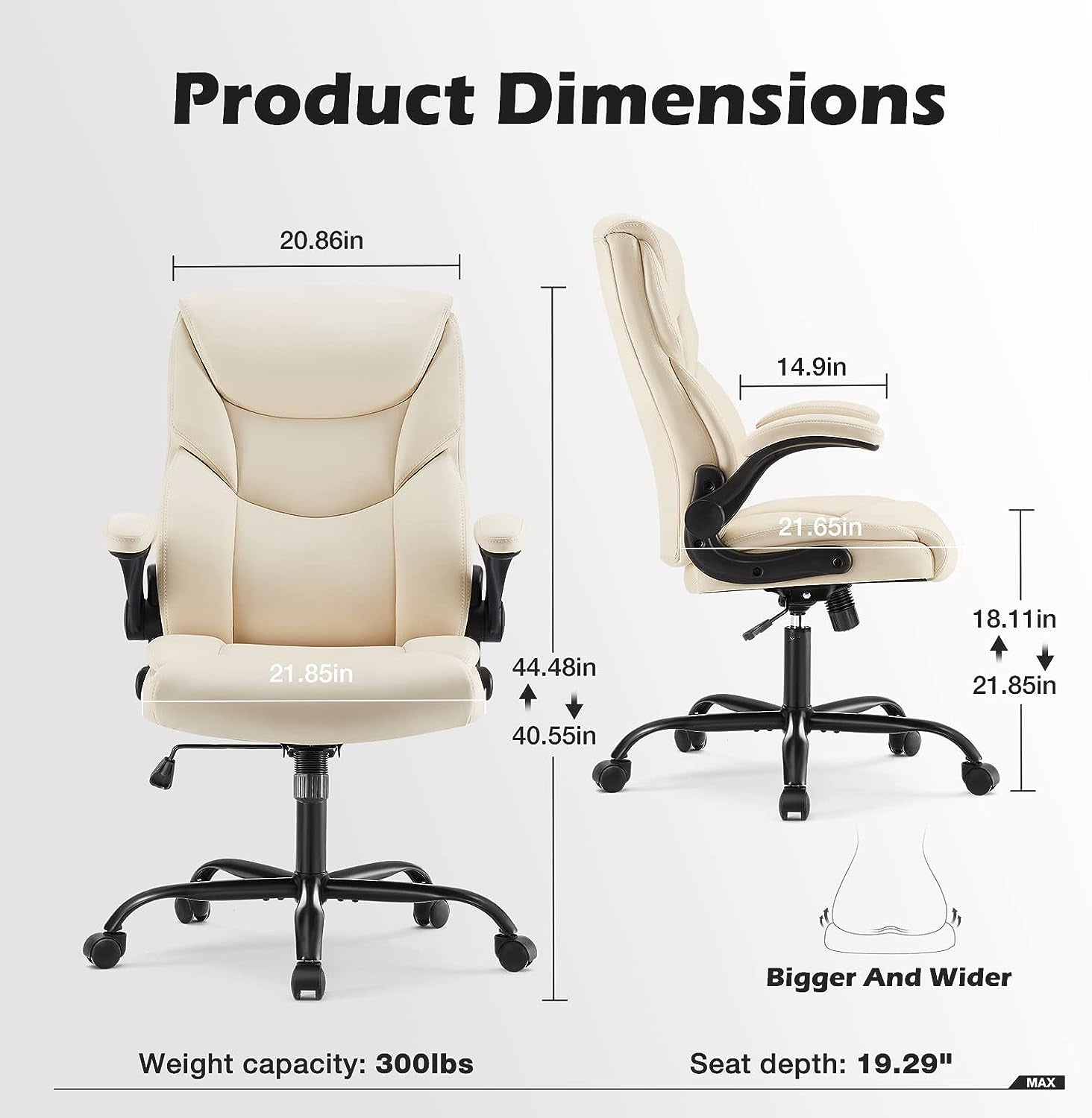Ergonomic Office Chair With Adjustable Armrests White