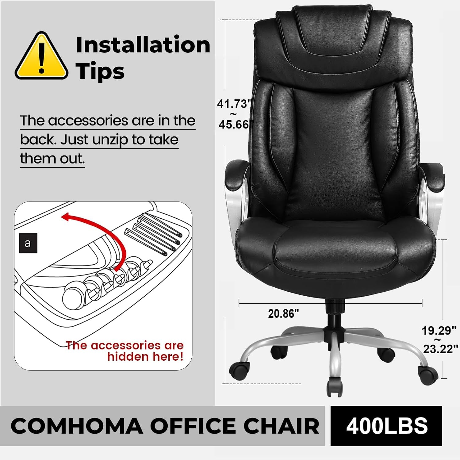 Ergonomic Office Chair With Adjustable Height And Headrest