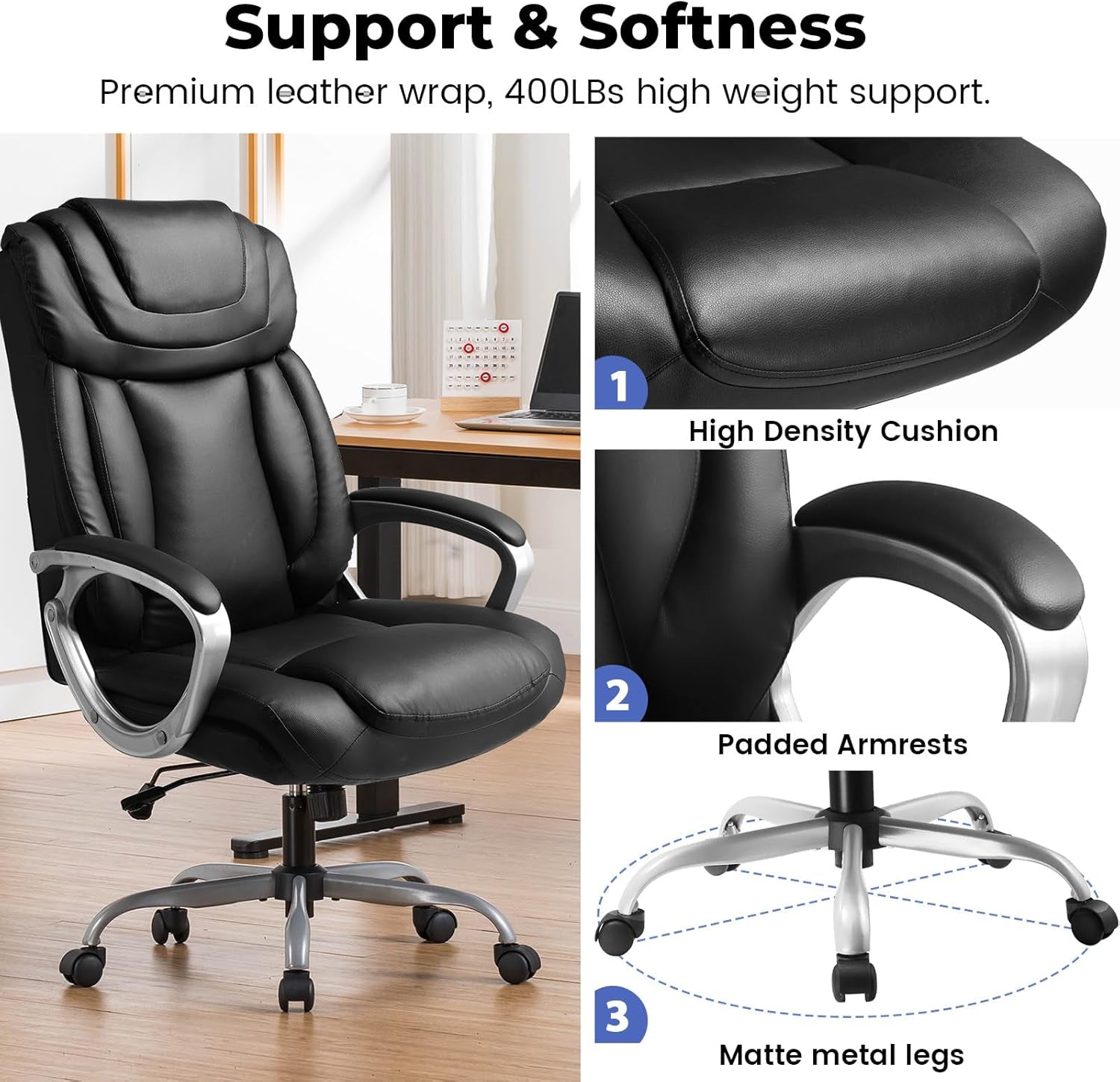 Ergonomic Office Chair With Adjustable Height And Headrest