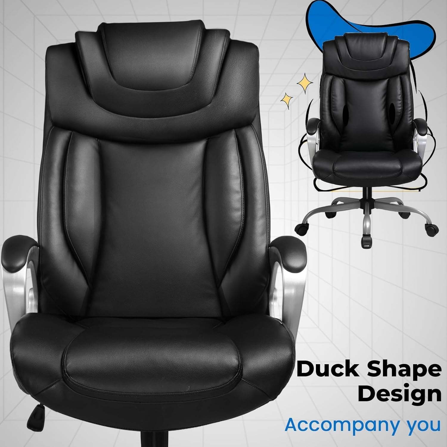 Ergonomic Office Chair With Adjustable Height And Headrest