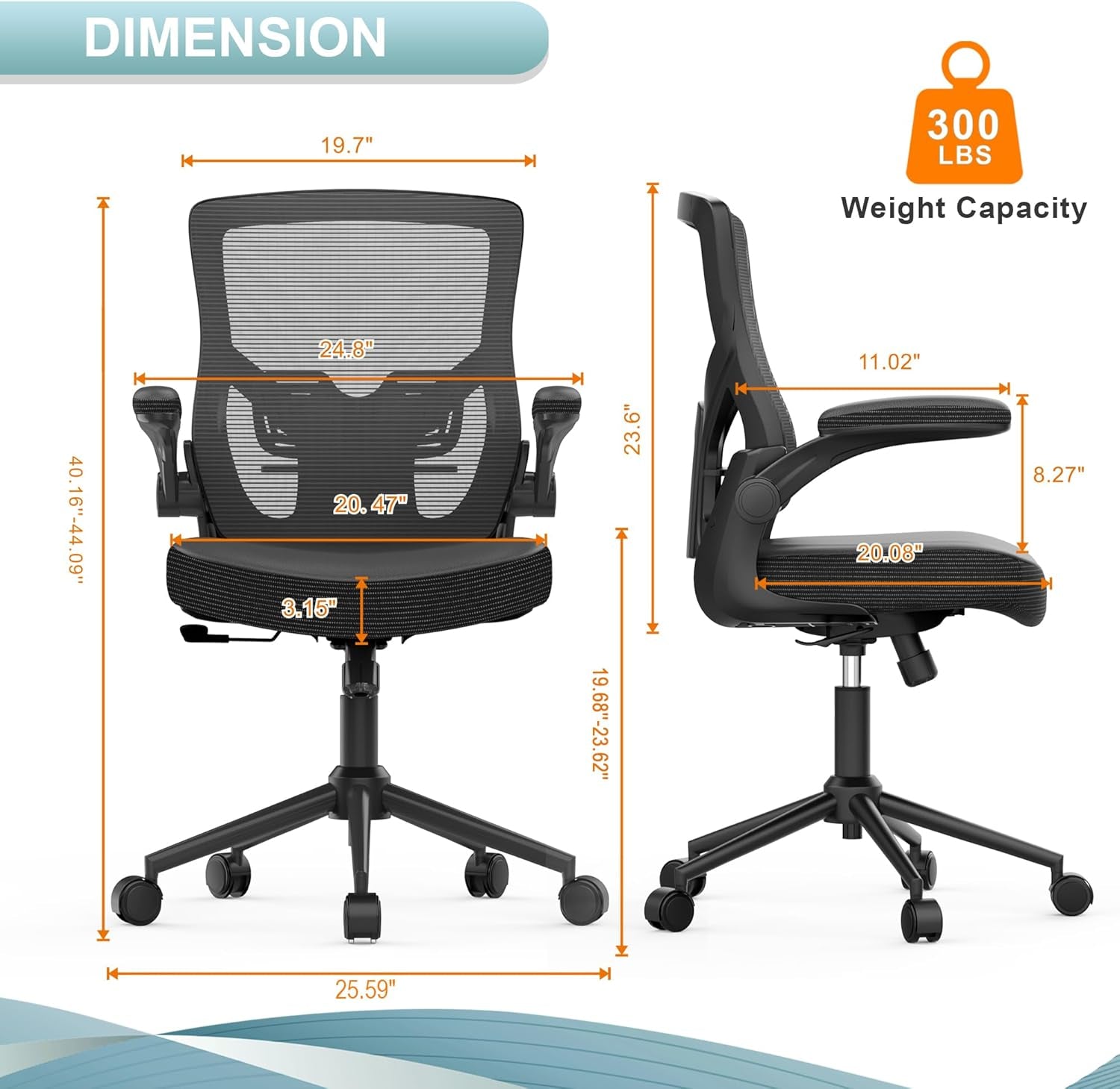 Ergonomic Office Chair With Adjustable Height And Lumbar