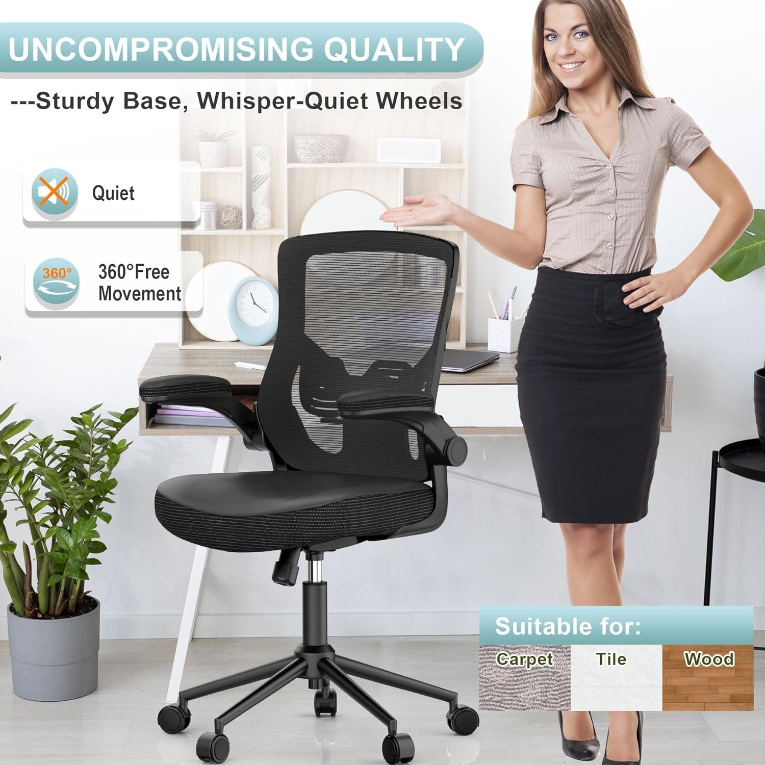 Ergonomic Office Chair With Adjustable Height And Lumbar