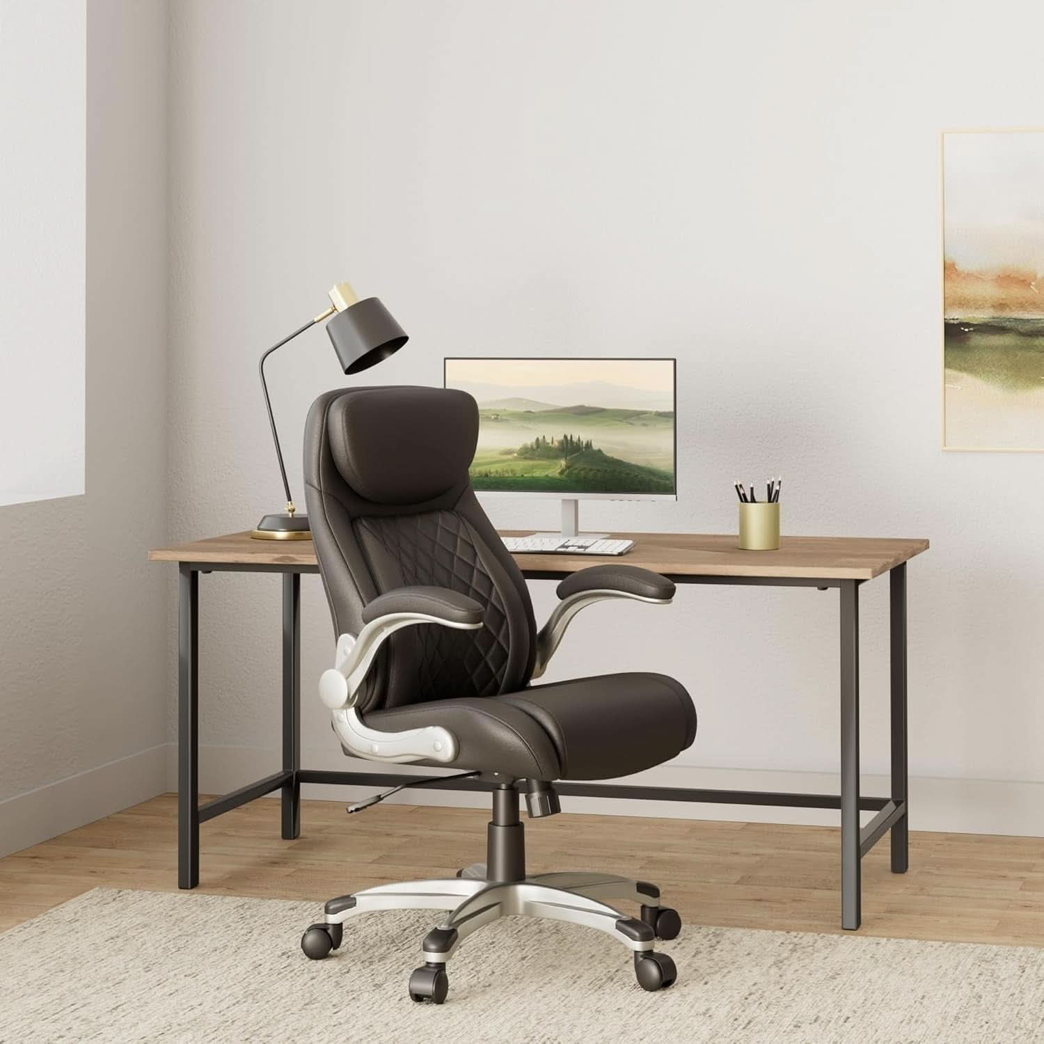 Ergonomic Office Chair With Adjustable Lumbar Support Black