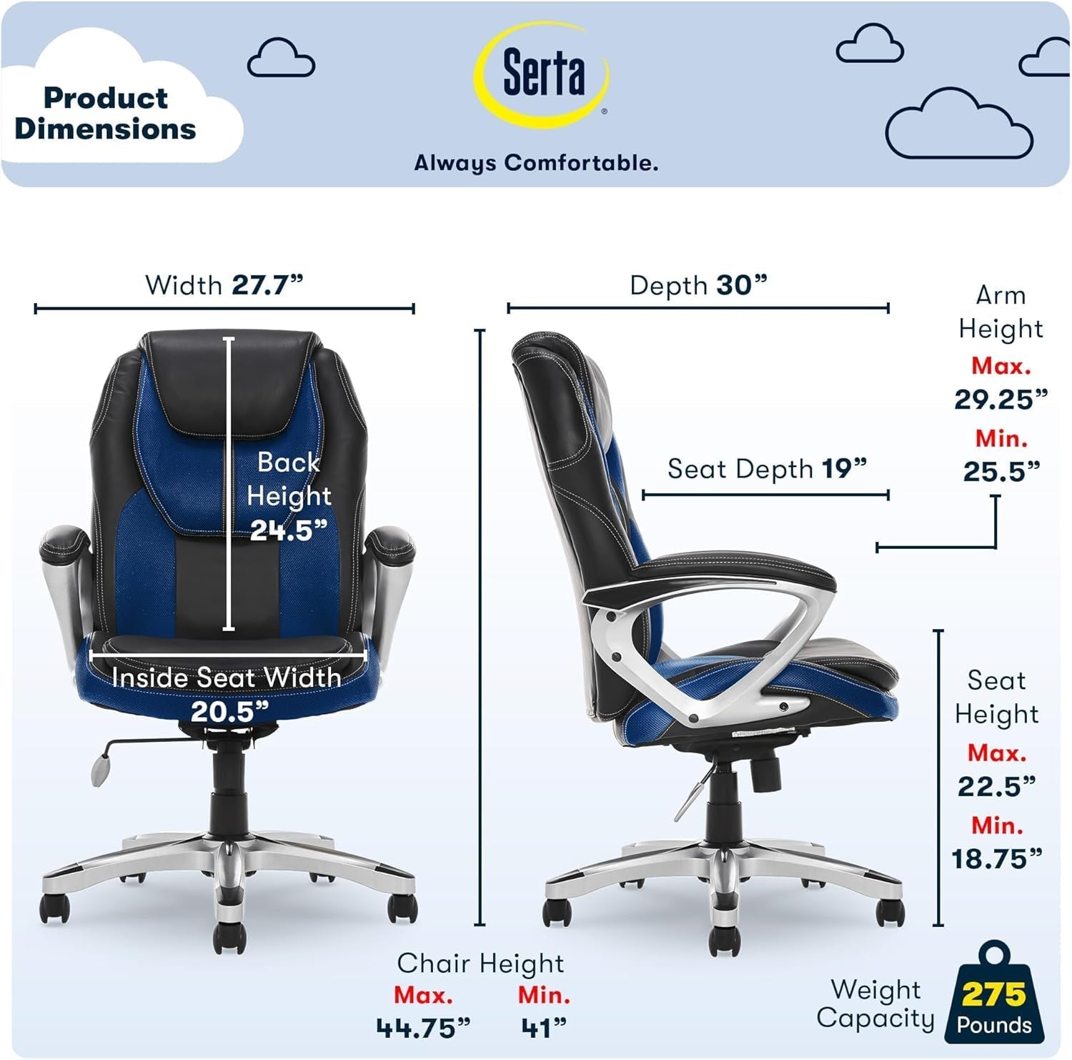 Ergonomic Office Chair With Adjustable Lumbar Support Black