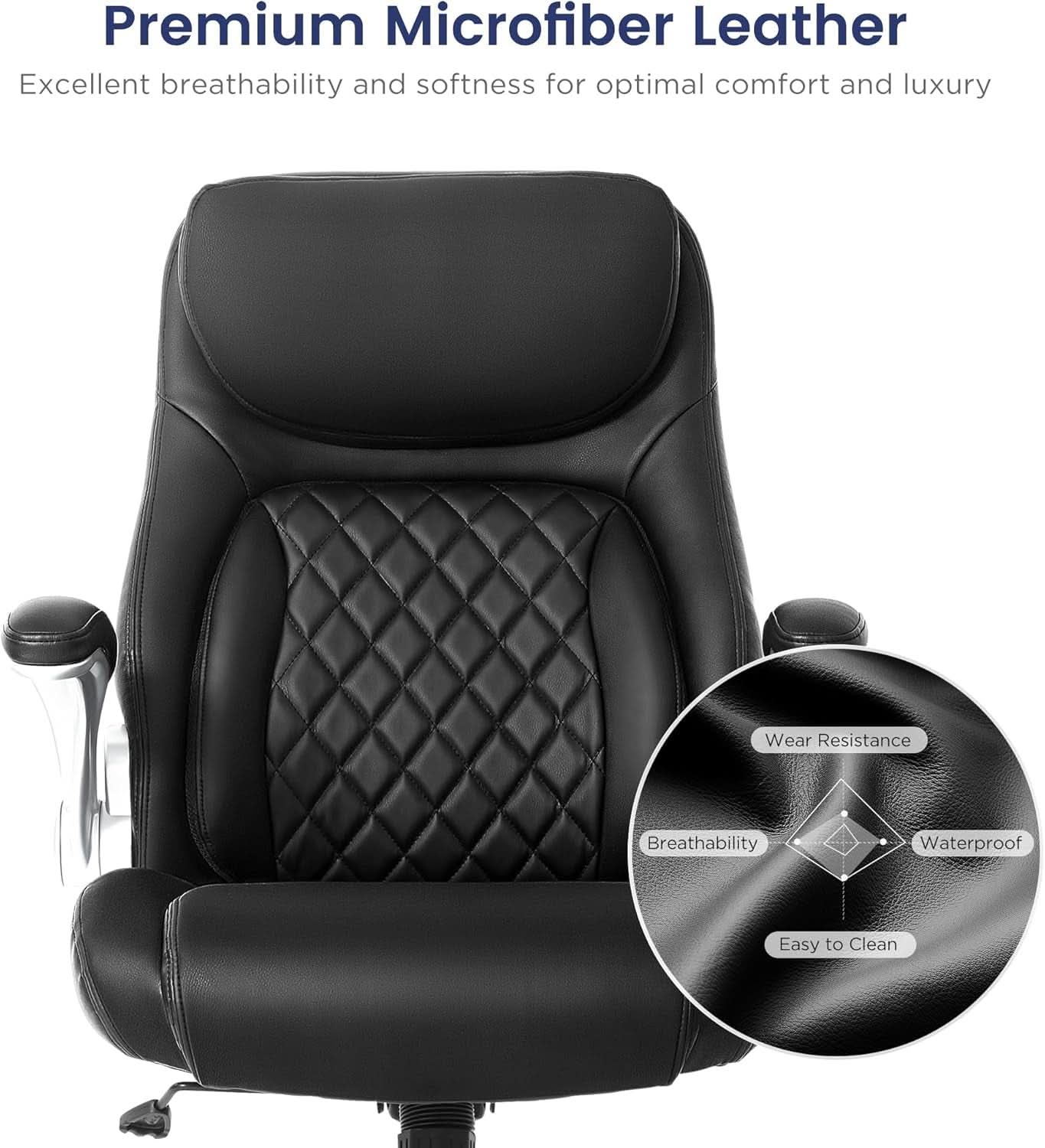 Ergonomic Office Chair With Adjustable Lumbar Support Black
