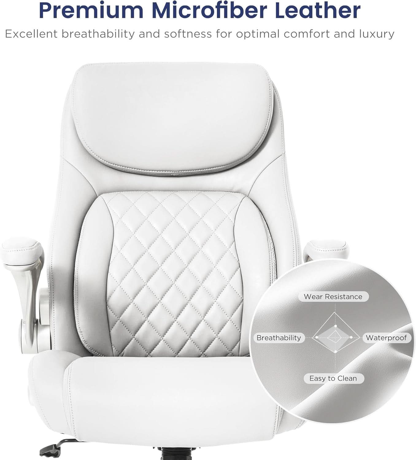 Ergonomic Office Chair With Adjustable Lumbar Support White
