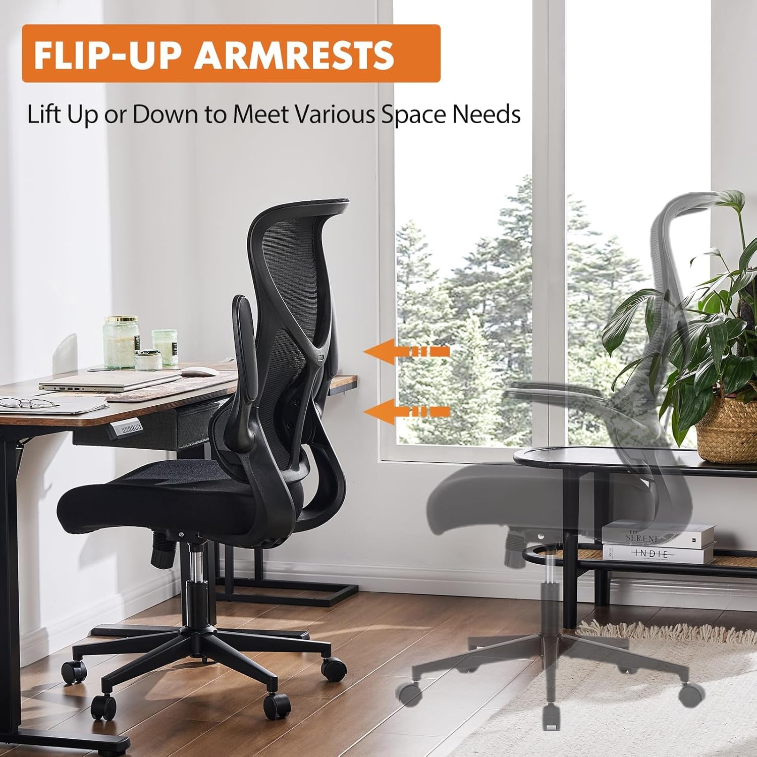 Ergonomic Office Chair With Lumbar Support Black Adjustable Height