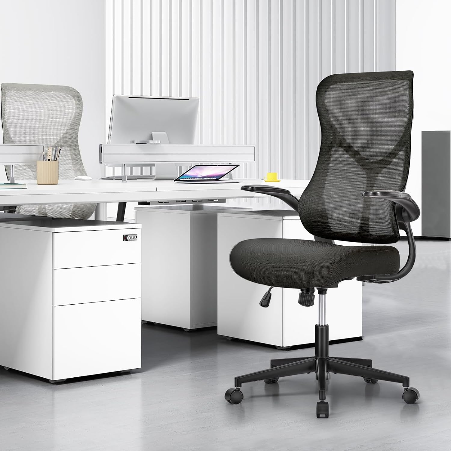 Ergonomic Office Chair With Lumbar Support Black Adjustable Height