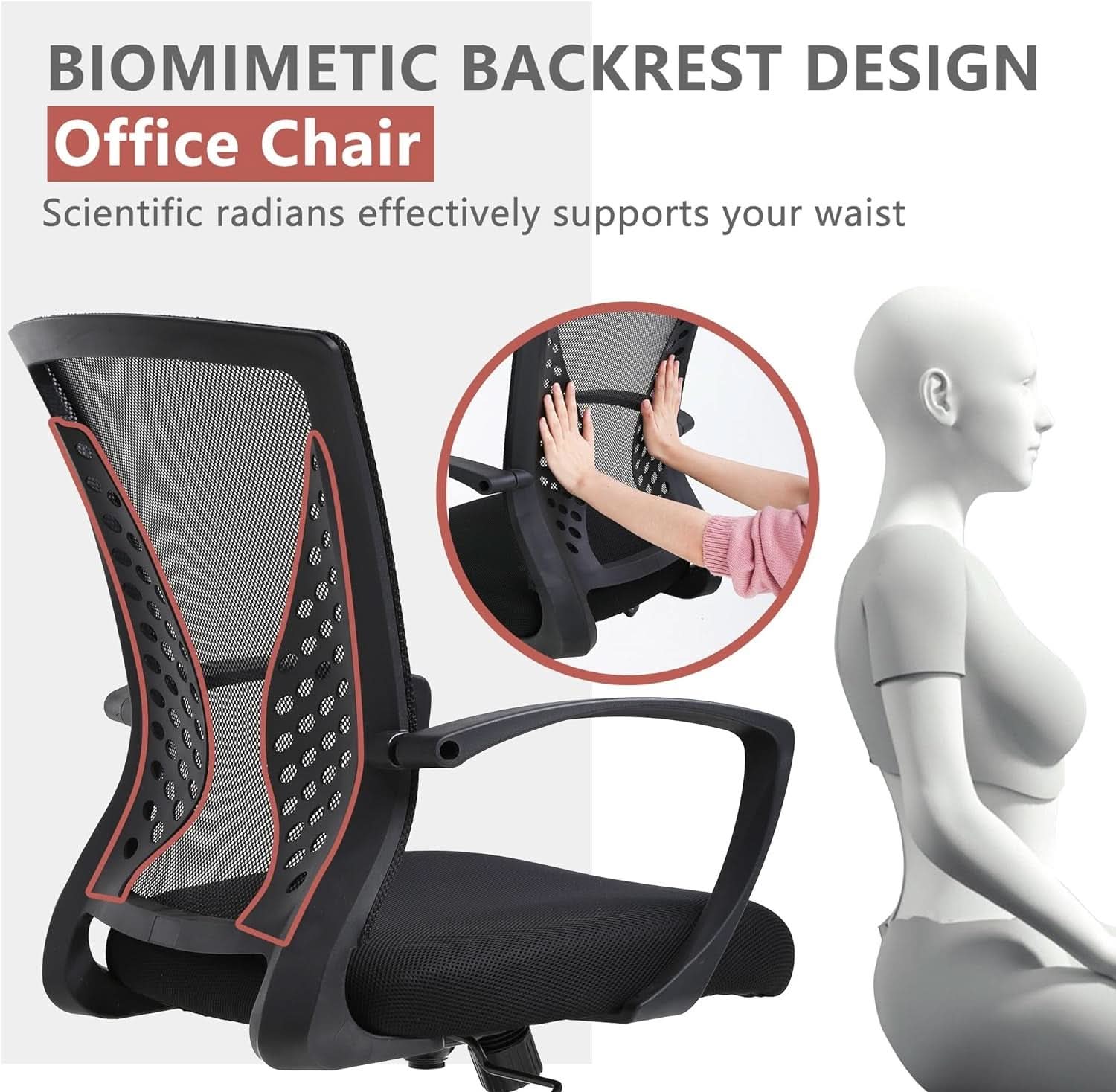 Ergonomic Office Gaming Chair Mesh With 360 Swivel Black