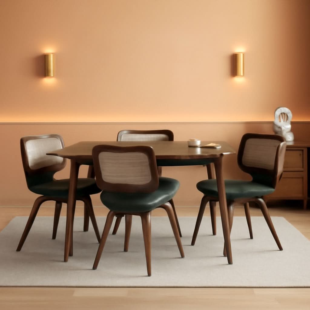 Ergonomic Walnut Swivel Dining Chairs With Armrests