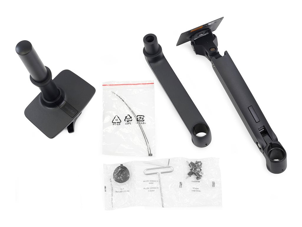 Ergotron - Mounting kit (articulating arm, tall pole, 2-piece desk clamp) - for monitor - aluminum - matte black -