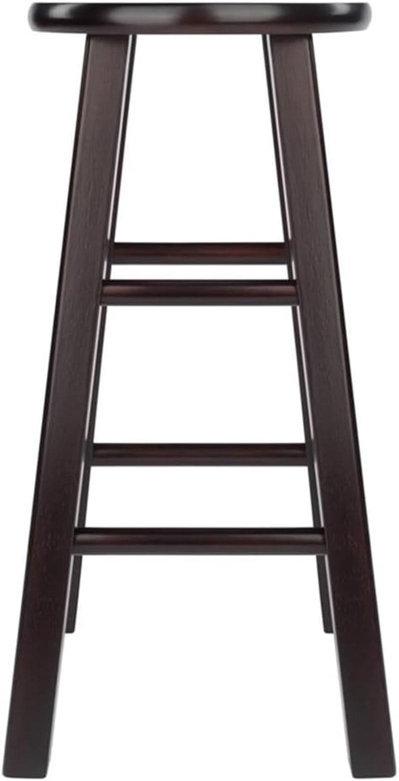Espresso Counter Stool Set 2 Piece Solid Wood 24 Inch
