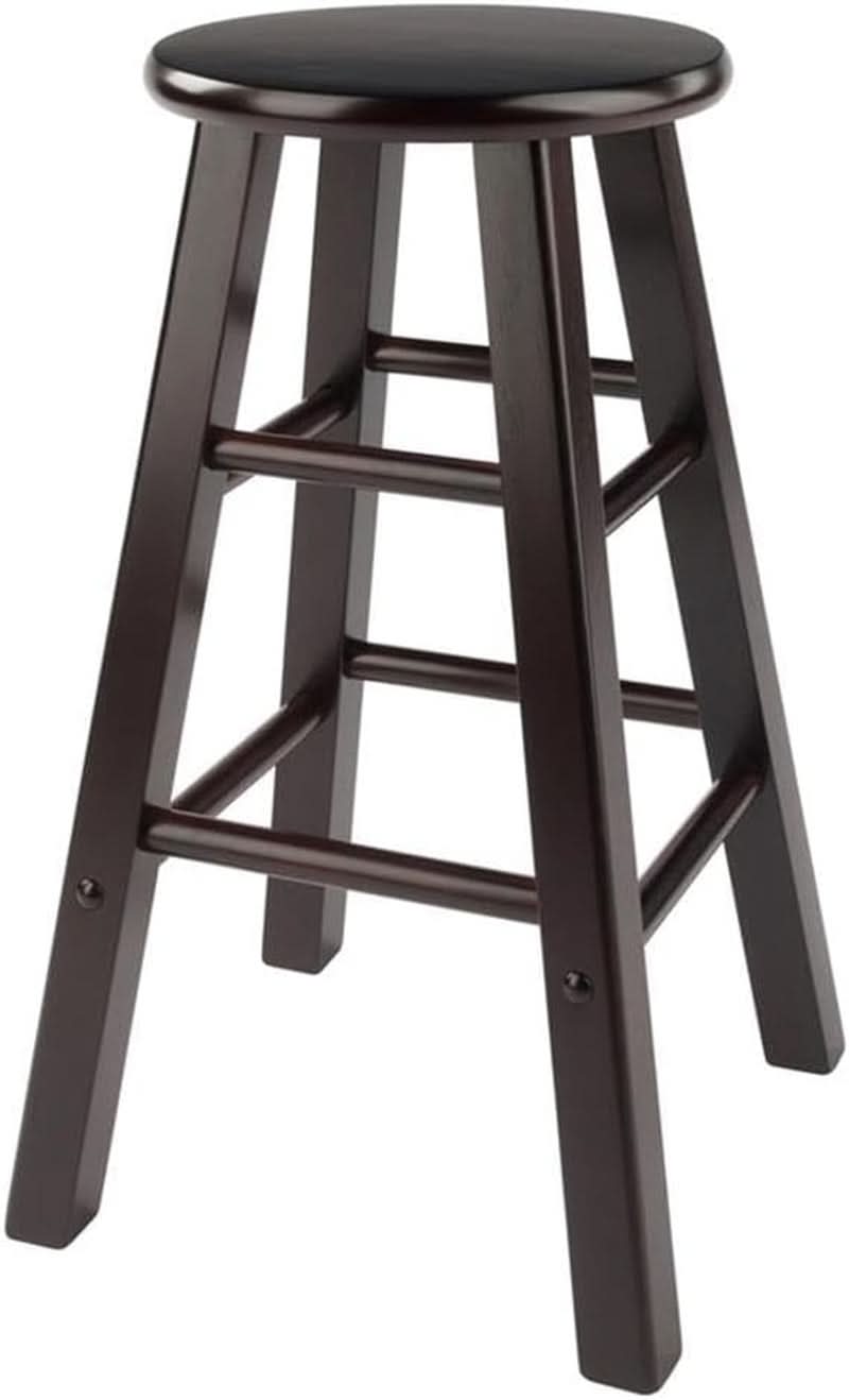 Espresso Counter Stool Set 2 Piece Solid Wood 24 Inch