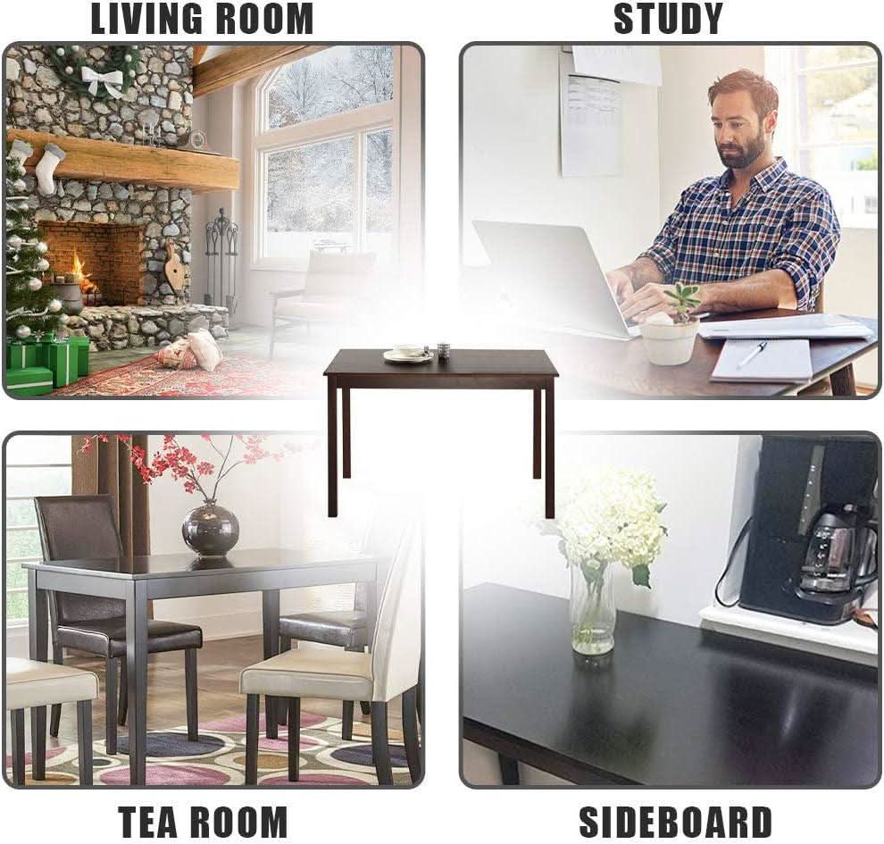 Espresso Finish Rectangular Solid Wood Dining Table Four Seater