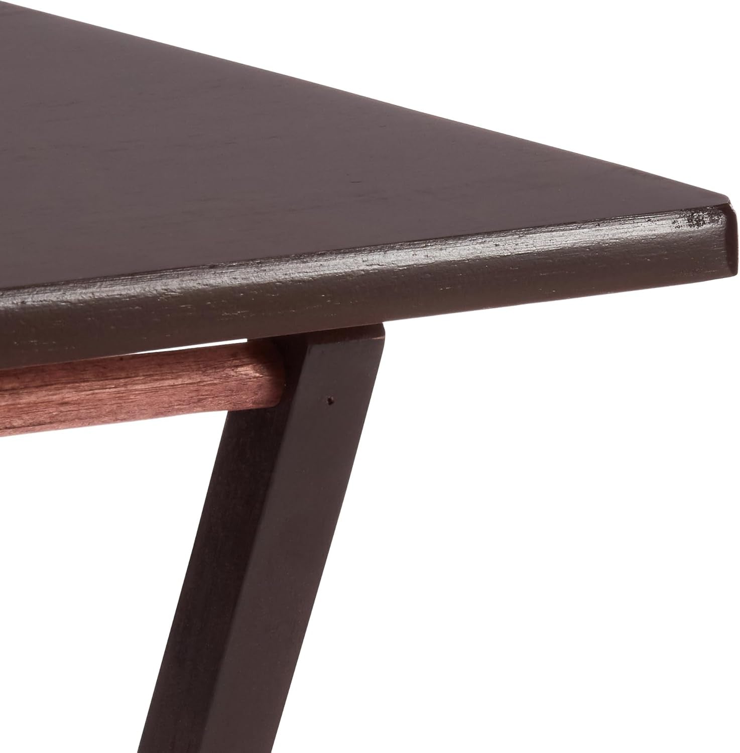 Espresso Folding TV Tray Tables 4 Pack with Storage Rack