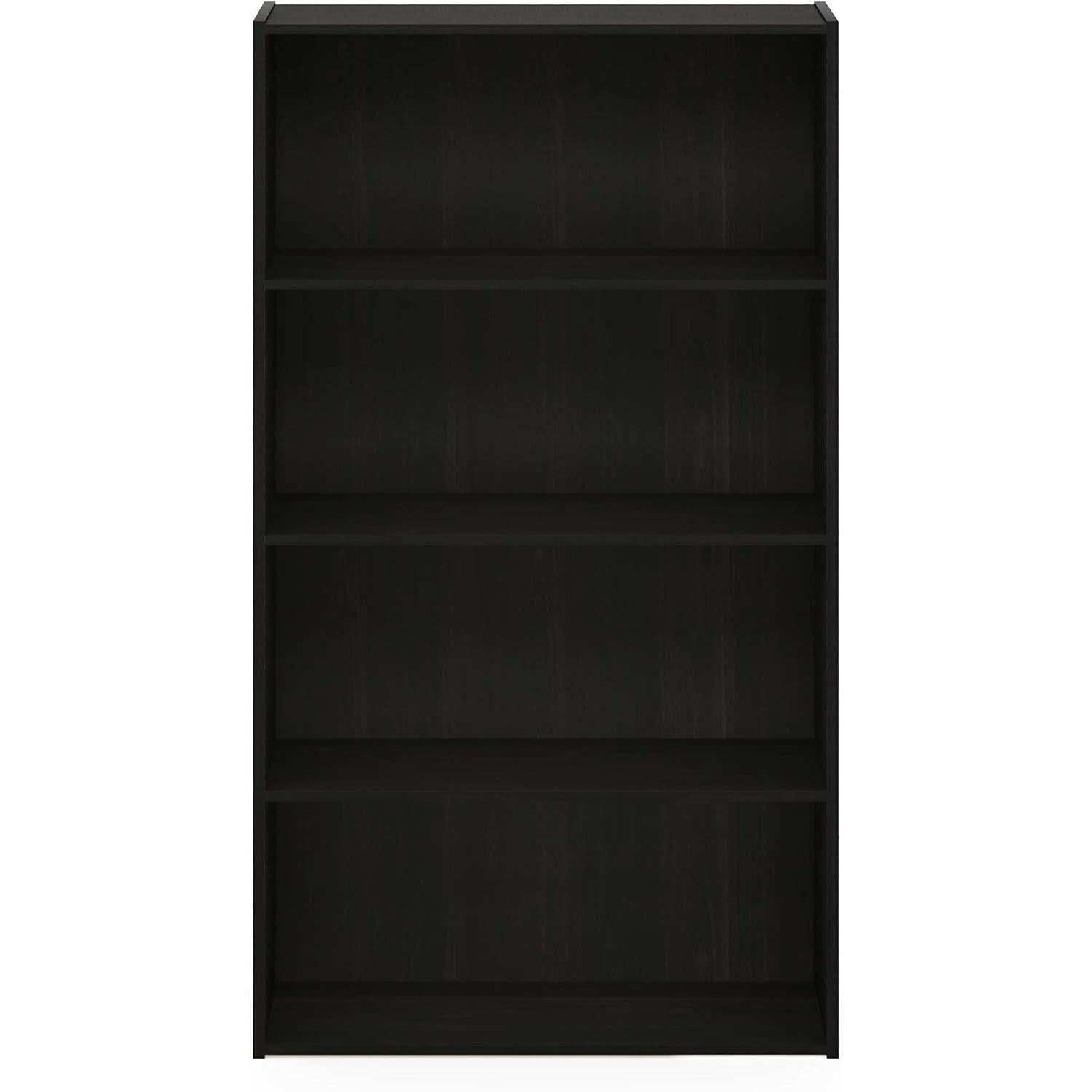 Espresso Four Tier Bookcase Bookshelf Storage Shelves