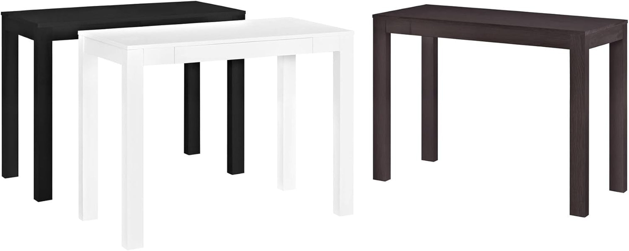 Espresso Parsons Desk With Compact Preassembled Desktop