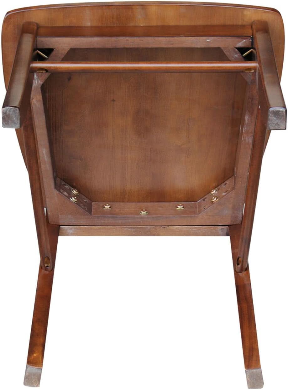 Espresso Solid Wood X Back Dining Chairs Set For Kitchen