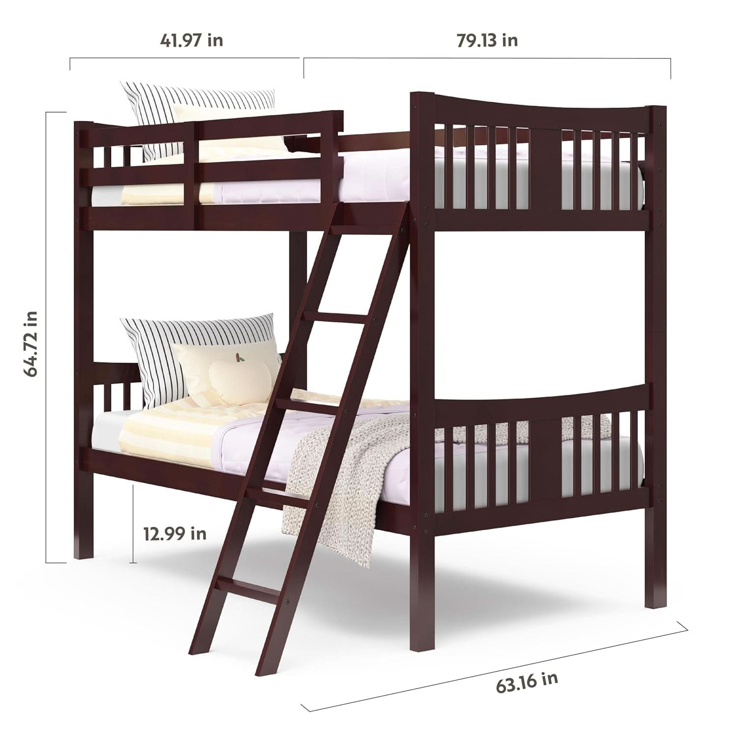 Espresso Twin Over Twin Bunk Bed GREENGUARD Gold Certified