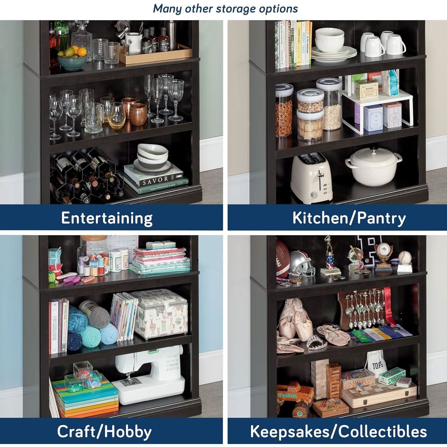 Estate Black 5 Shelf Bookcase 35.28 x 13.23 x 69.76 Inches