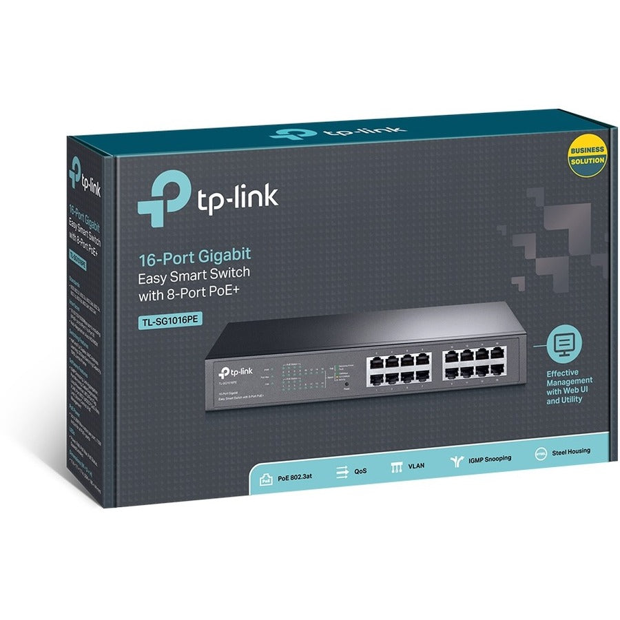 Ethernet Switches - 16 Gigabit PoE+ Easy Smart Switch | TP-Link TL-SG1016PE