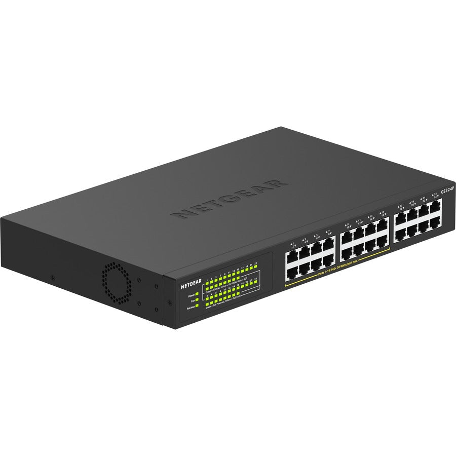 Ethernet Switches - 24-Port PoE+ Gigabit Unmanaged Network Switch | Netgear GS324P GS324P-100NAS