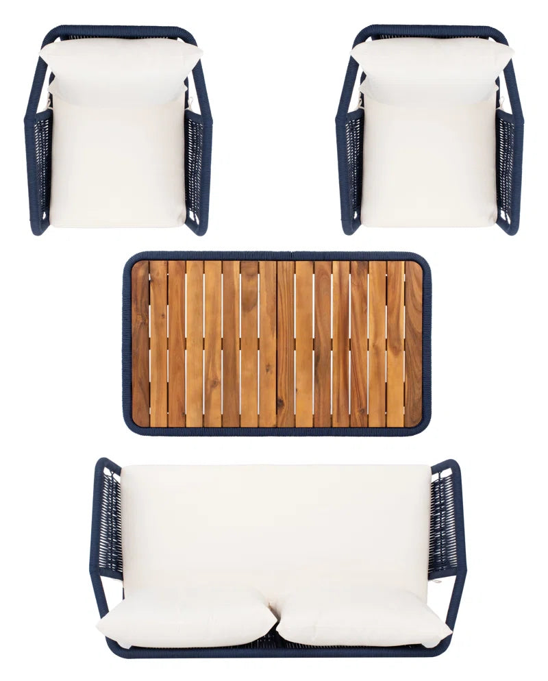 Eucalyptus 4 Person Patio Conversation Set With Cushions