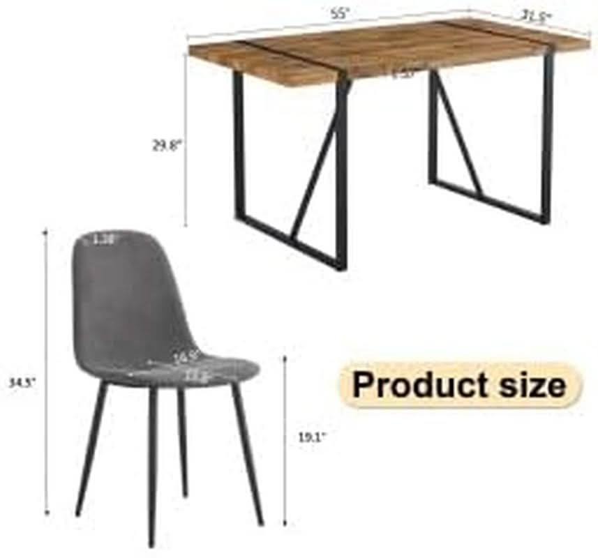 Executive Industrial Solid Walnut Dining Table Set