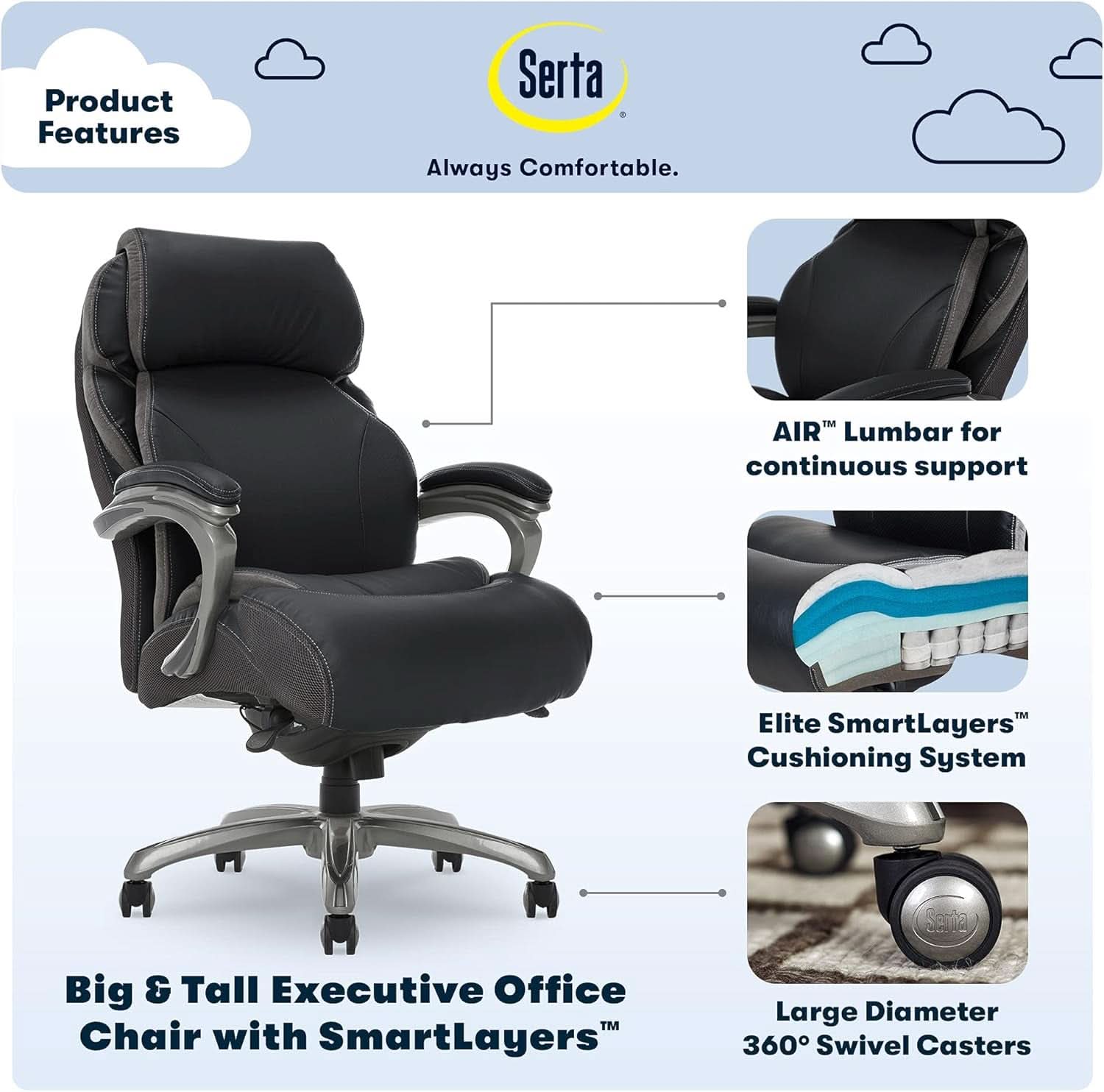 Executive Office Chair Big And Tall Air Technology