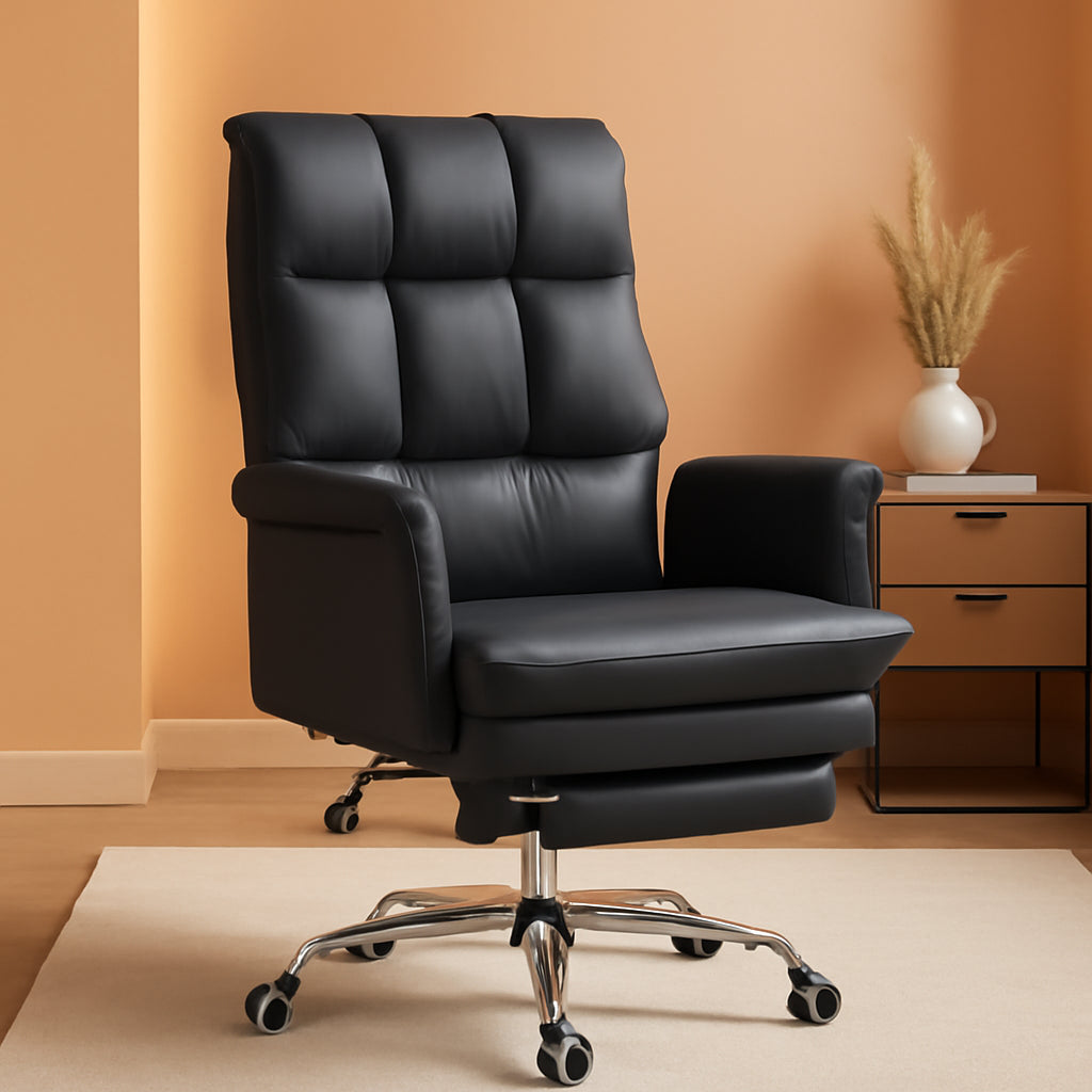 Executive Office Chair PU Leather Ergonomic With Footrest