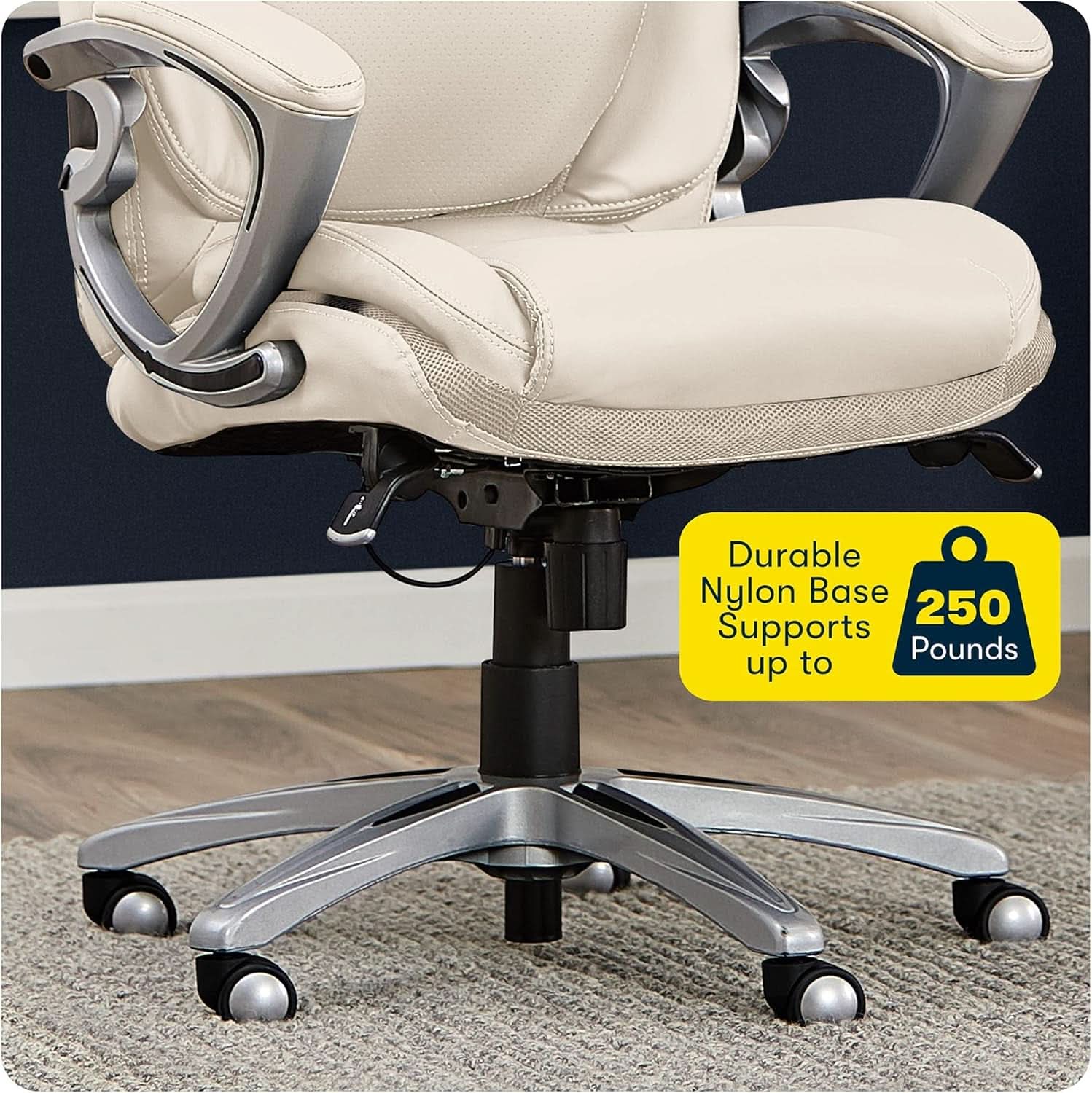 Executive Office Chair With AIR Lumbar Support Cream White