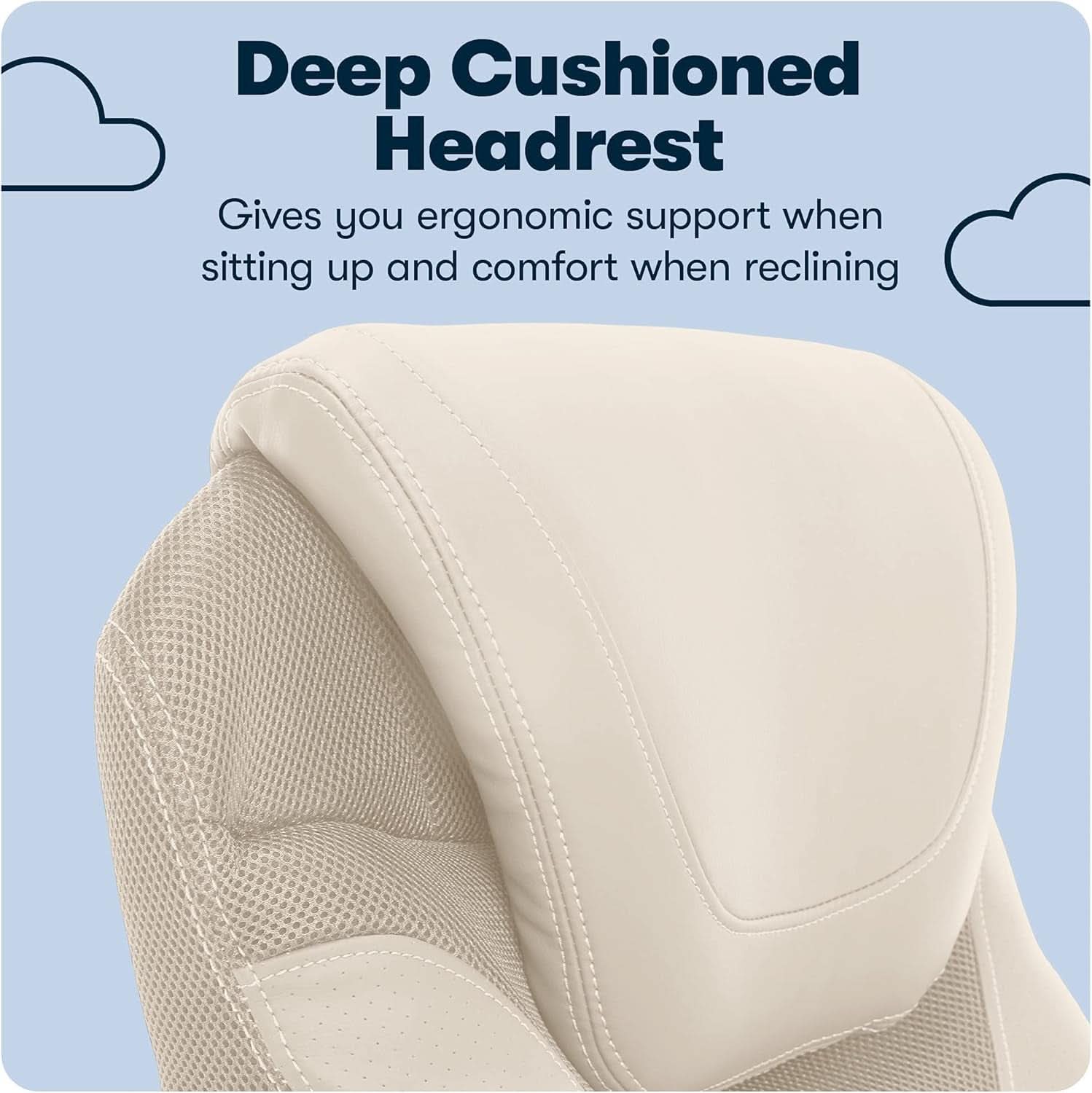 Executive Office Chair With AIR Lumbar Support Cream White