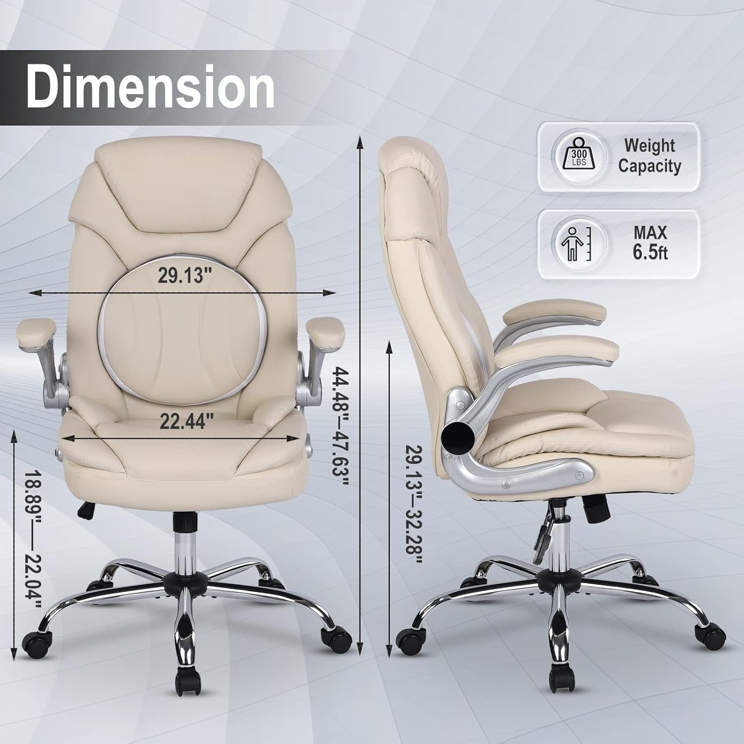 Executive Office Ergonomic Chair With Lumbar Support White