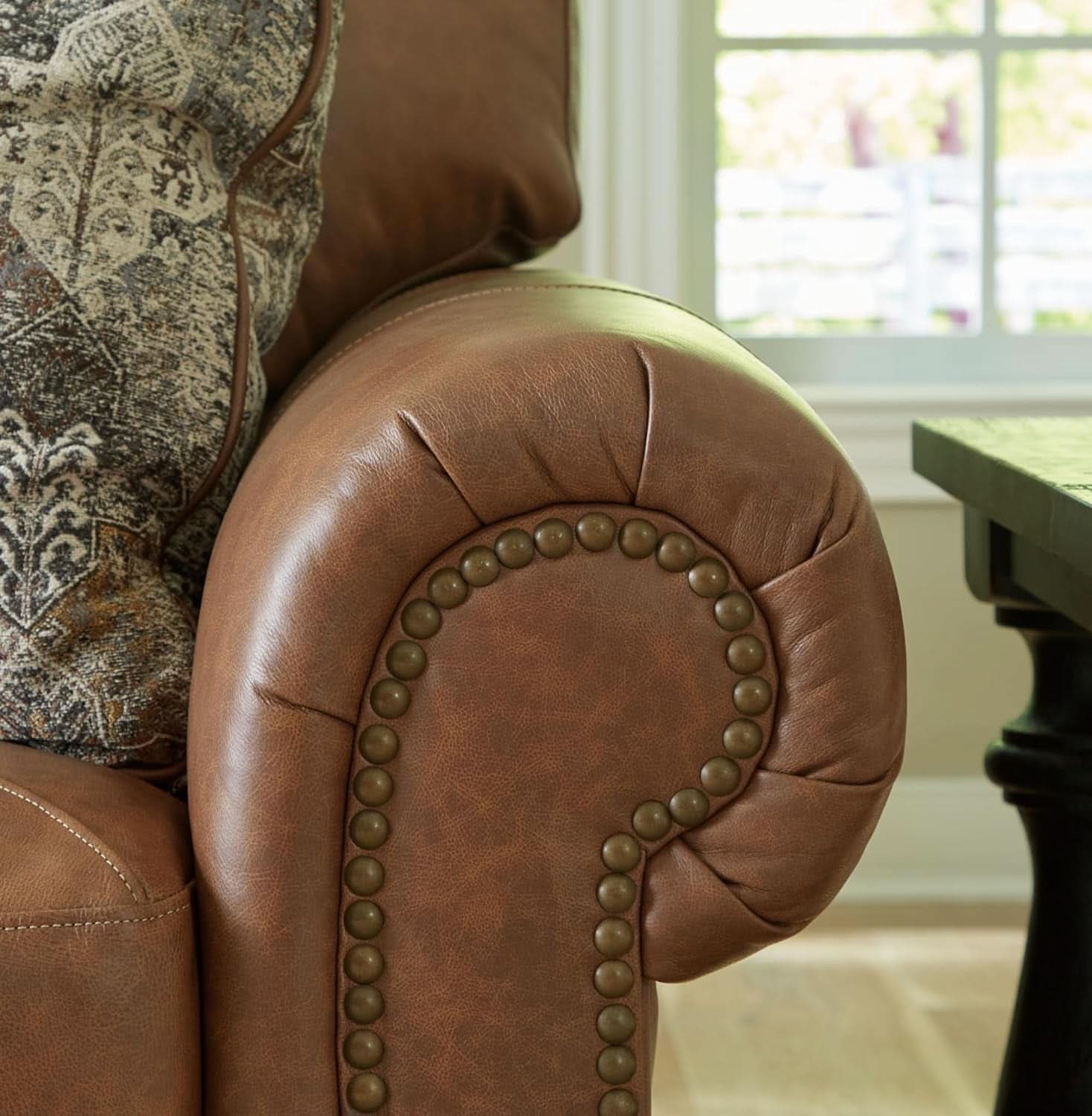 Exquisite Leather Sleeper Sofa Queen Dark Chocolate