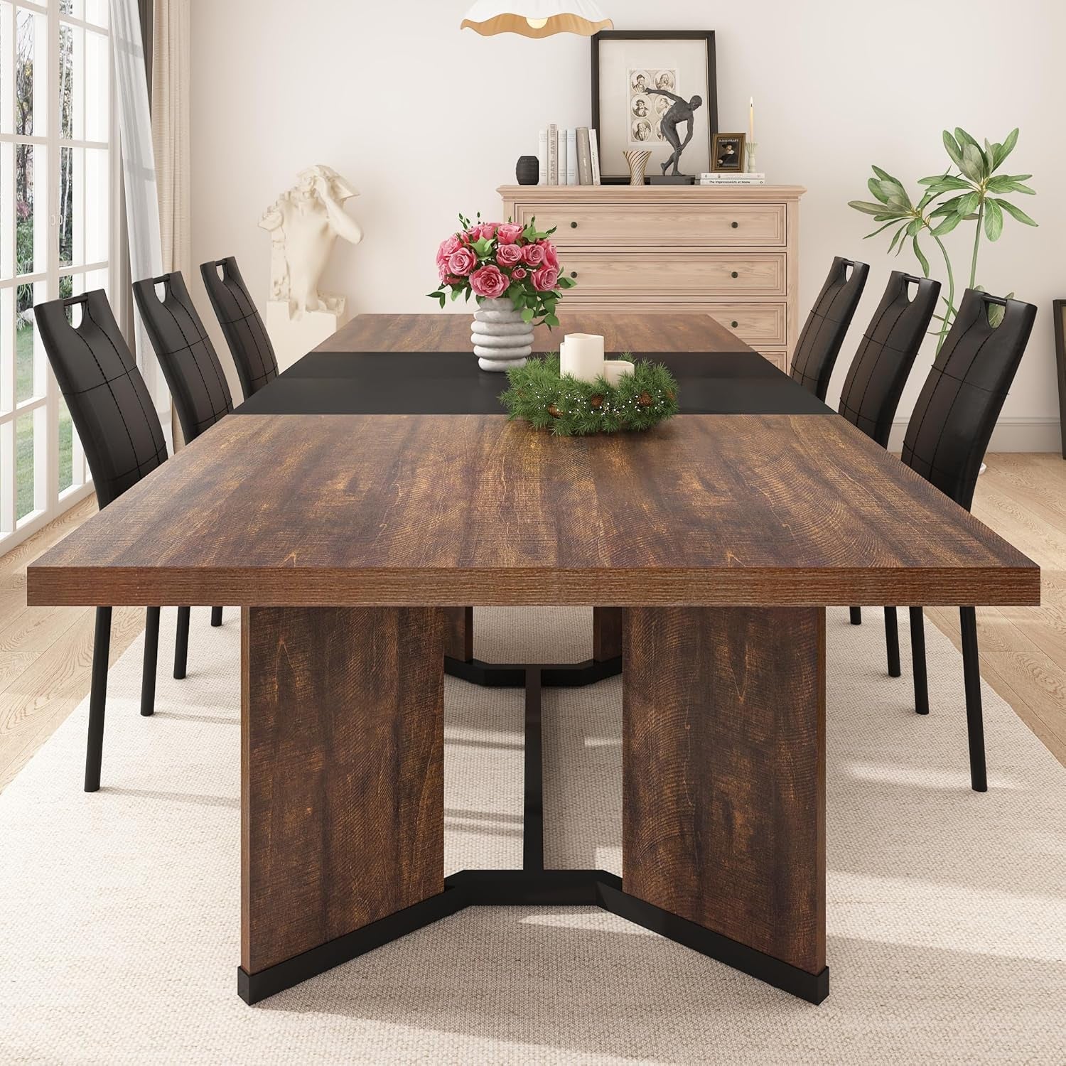 Extendable Dining Table 59 To 86 Inches Removable Leaves